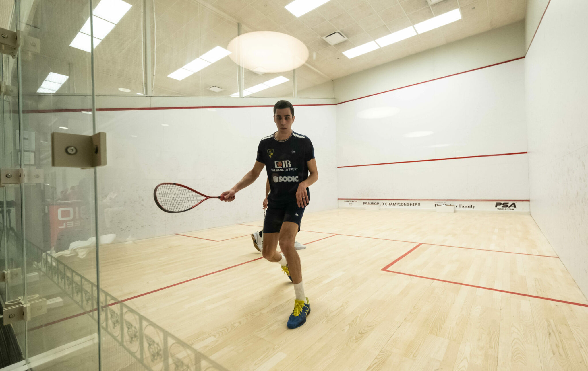 Ali Farag breezed into the men's singles second-round at the PSA World Championships ©PSA