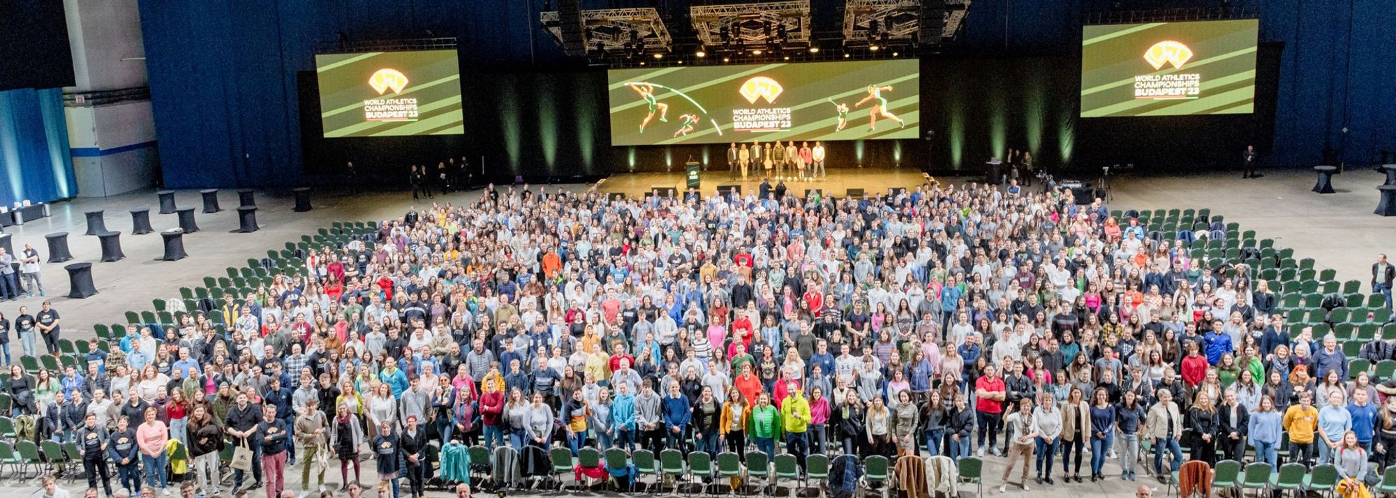 Around 2,000 of the volunteers attended a training day in Budapest in April 2023 ©Budapest 2023