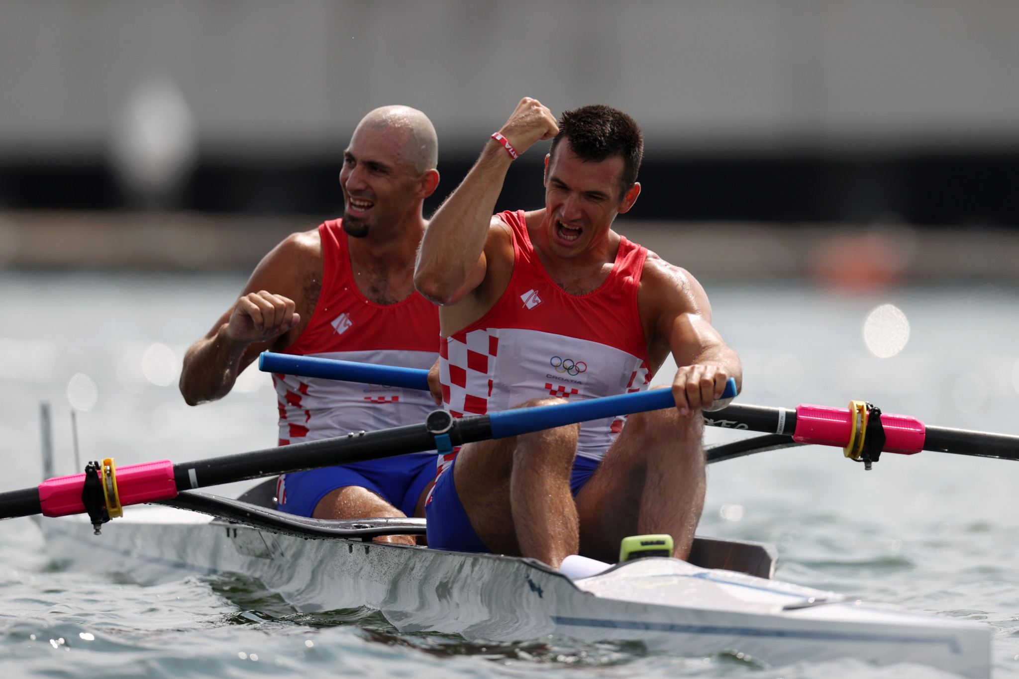 Two-time Olympic champions Martin Sinković, left, and Valent Sinković, right, are among the hope hopefuls at the World Rowing Cup in Zagreb ©Getty Images