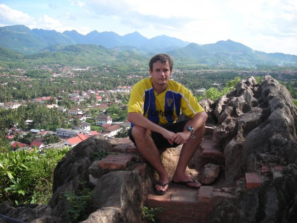 Dan Palmer wearing a Basingstoke shirt in Laos in 2006 ©ITG