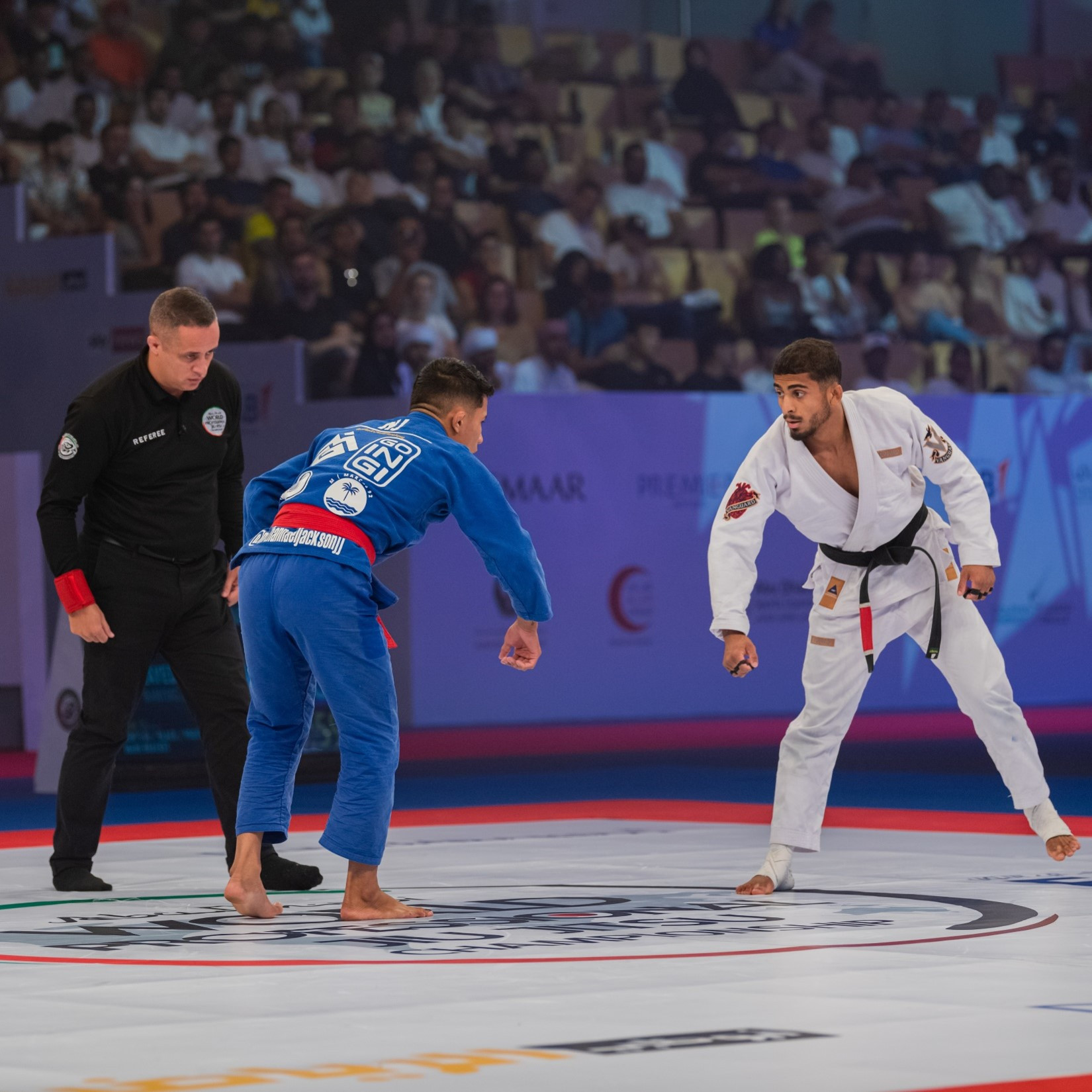  Zayed Al Kathiri, right, is in action for the host nation in the final leg of the Abu Dhabi Grand Slam Ju-Jitsu World Tour ©Action UAE