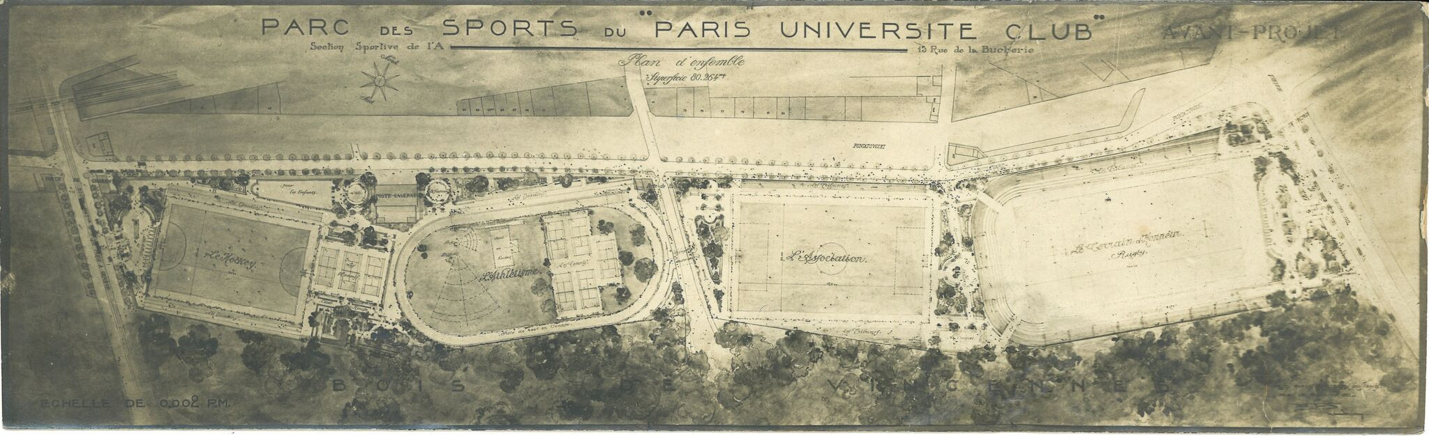 The plan for the Parc des Sports de Paris Université Club, which hosted the first World University Games in May 1923 ©FISU