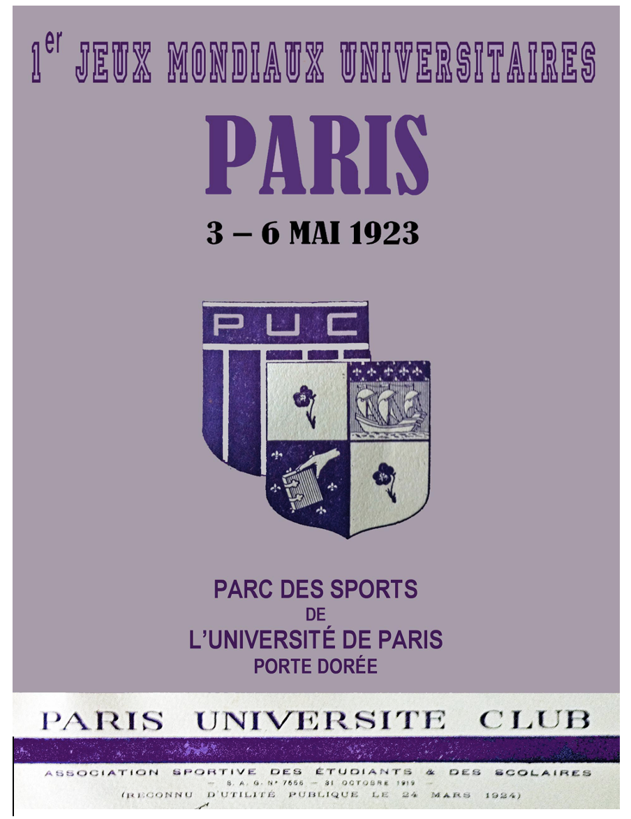 A poster for the first World University Games held in Paris in May 1923 ©FISU