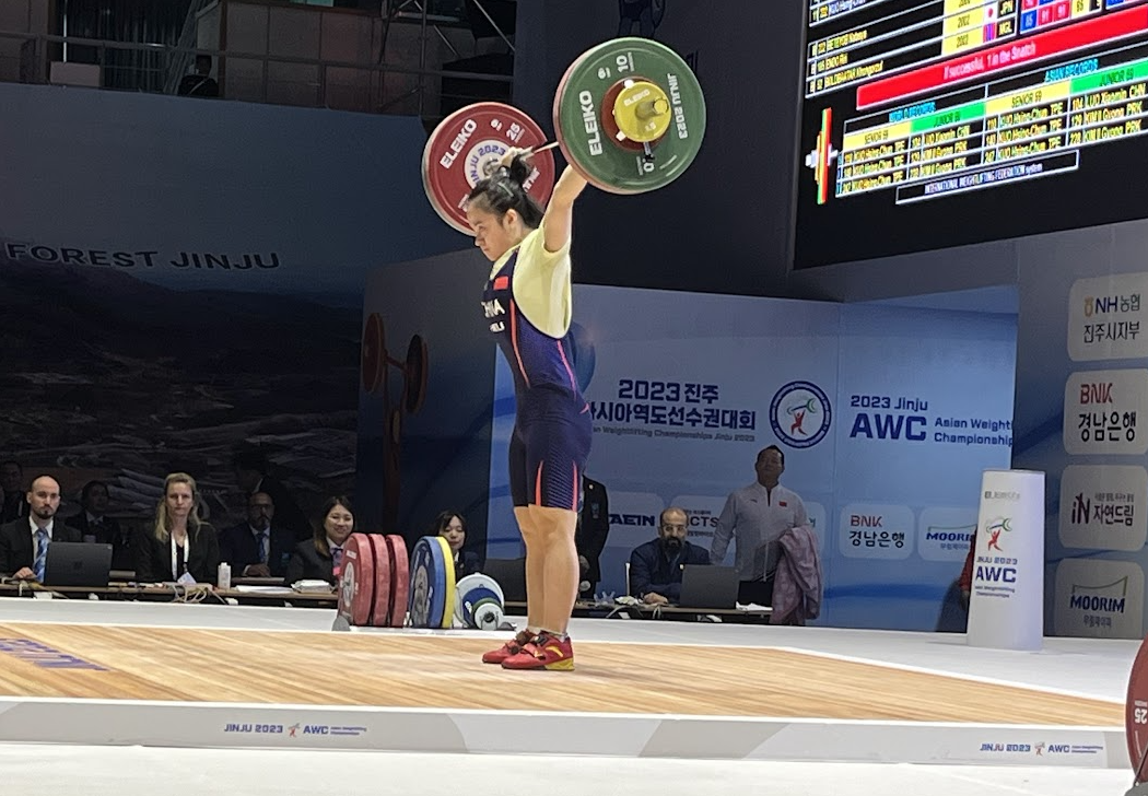 China's domination of the Asian Weightlifting Championships continued in Jinju, with day three winners including Luo Shifang in the women's 59kg ©AWF