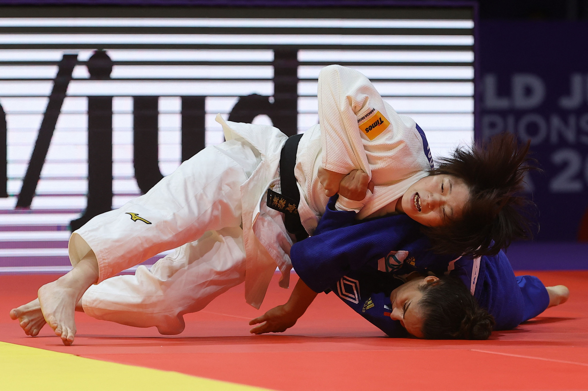 Wakana Koga of Japan proved too strong for France's Blandine Pont as she sealed bronze ©Getty Images