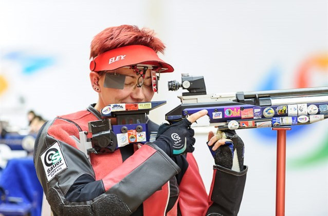 Croatia's Snjezana Pejcic led the women's 10m air rifle gold medal match from the first series to triumph with 209.1 points