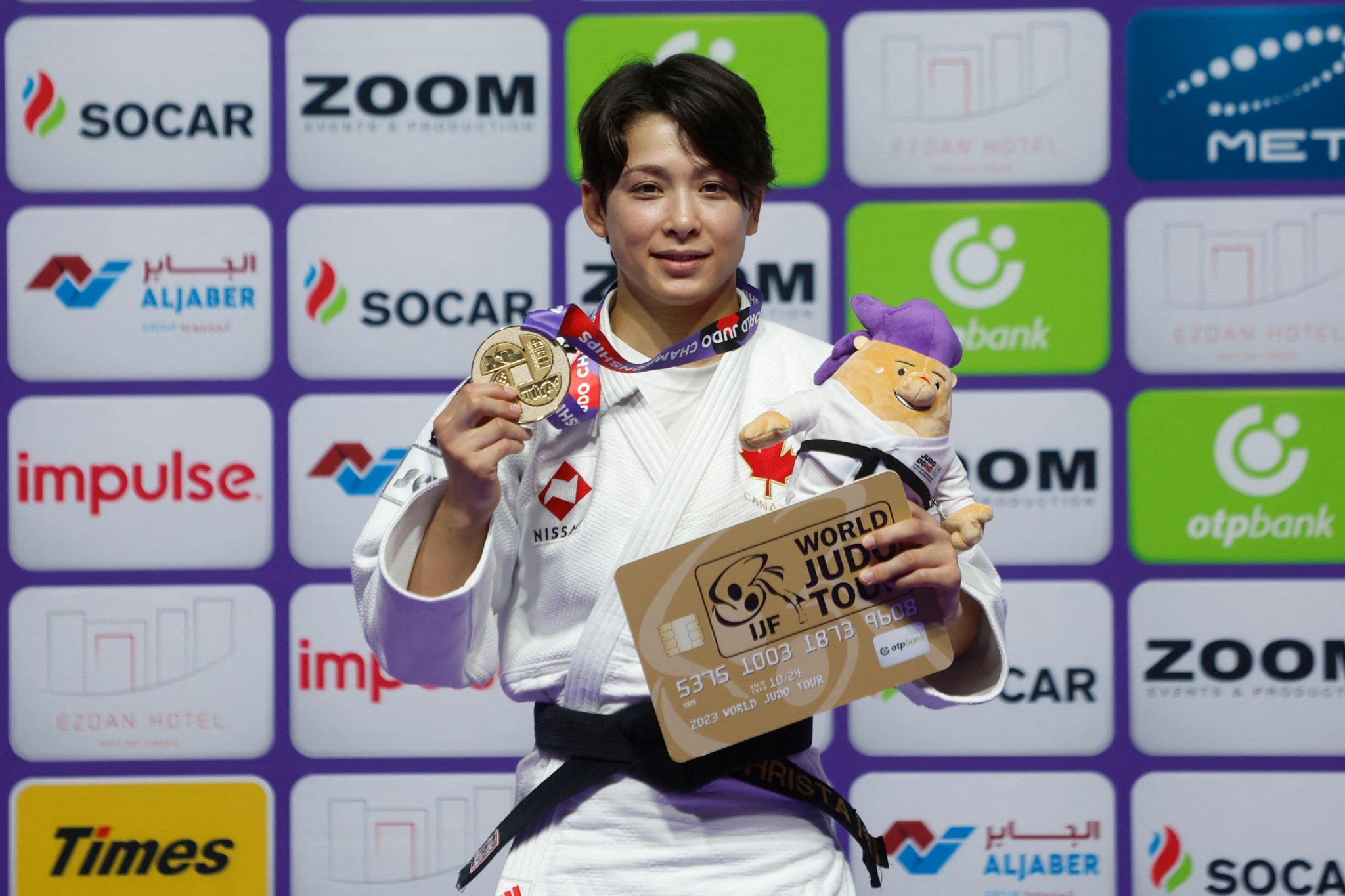 Canada’s Christa Deguchi became a two-time world champion after winning the women's under-57kg title, adding to her 2019 crown ©Getty Images