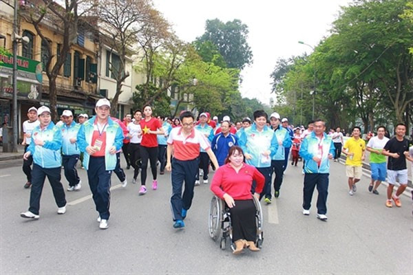 An Olympic Day Run was held as part of celebrations to mark the 70th anniversary of Vietnam Sport Day ©VOC