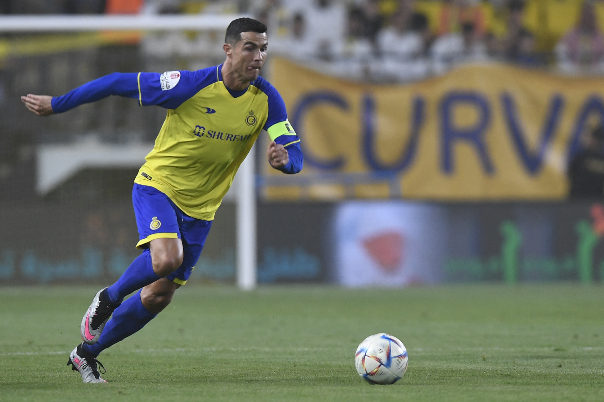 Cristiano Ronaldo is now playing in football's Saudi Pro League with the Al Nassr team ©Getty Images