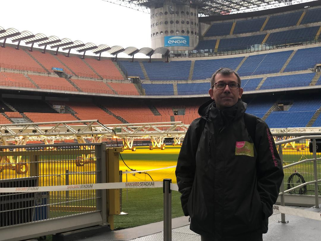 Author Duncan Mackay visits the San Siro, the proposed venue for the Opening Ceremony of the 2026 Winter Olympic Games ©ITG