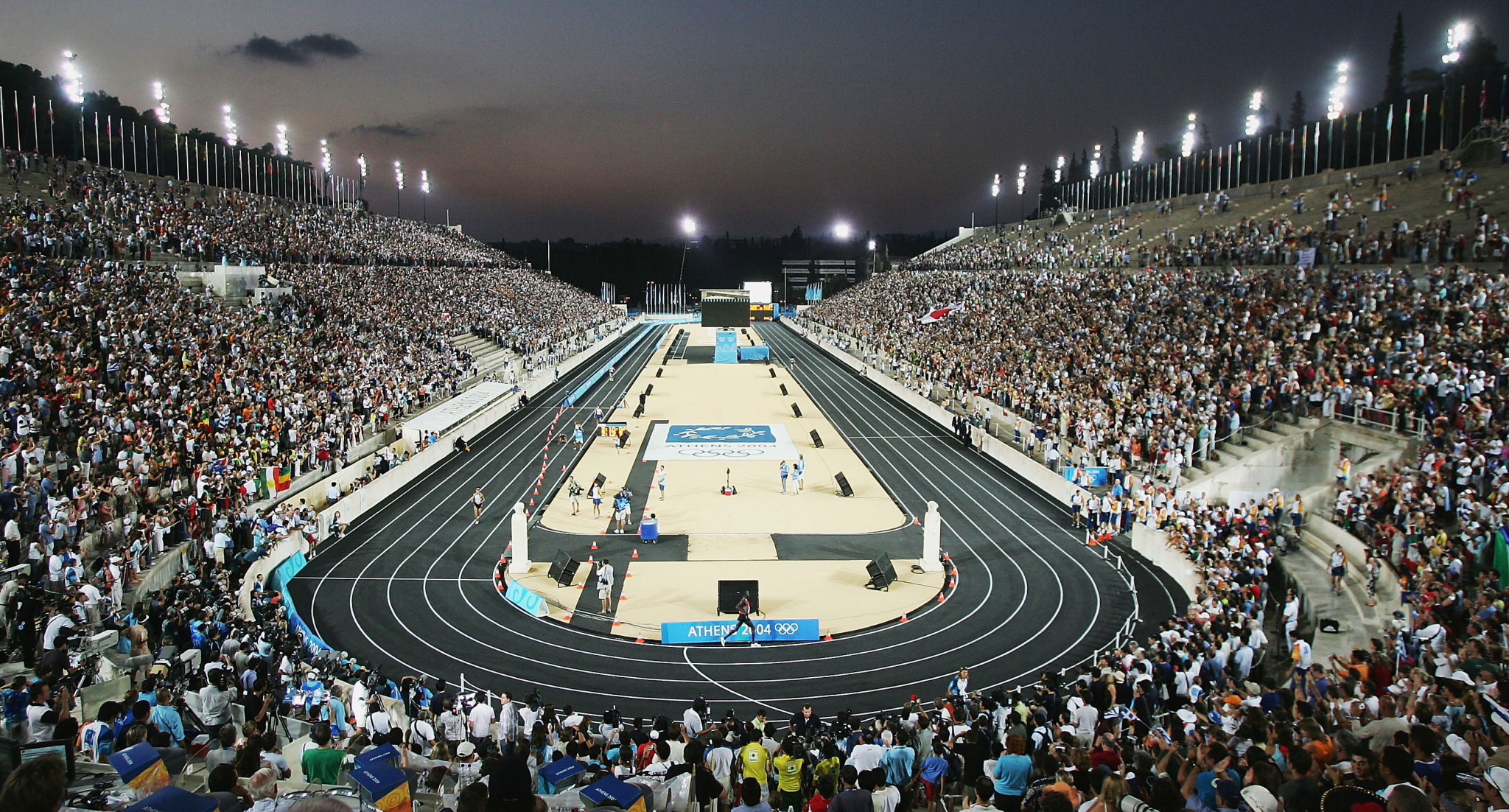 The Panathenaic Stadium hosted the finish of the Olympic marathons during Athens 2004 ©Getty Images