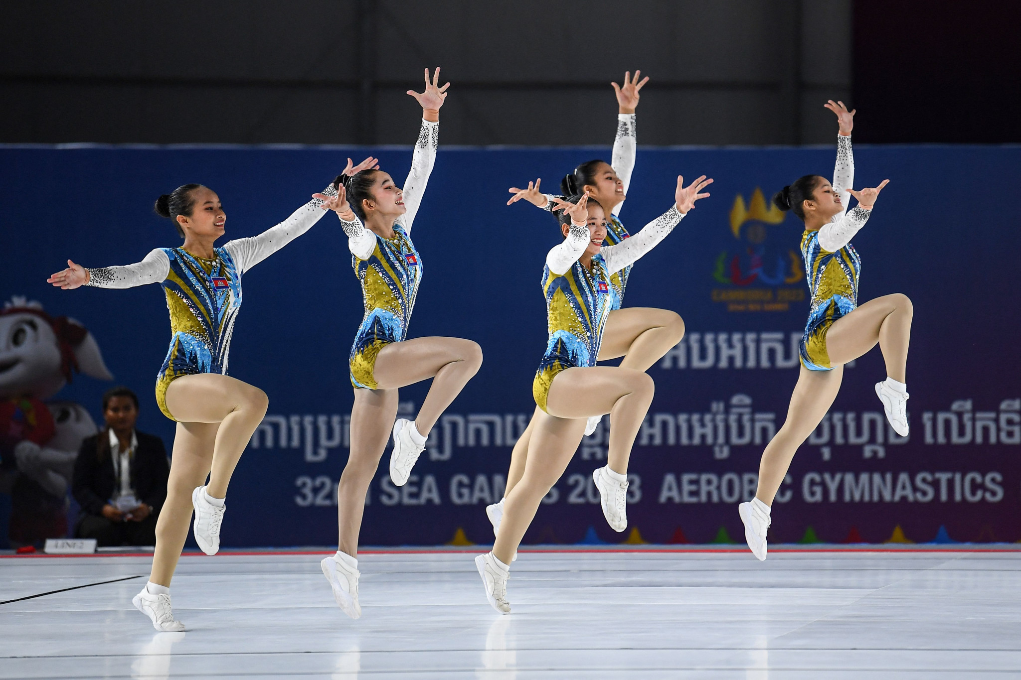Cambodia performing in the gymnastics group discipline, in which the hosts took bronze at the Southeast Asian Games ©Getty Images