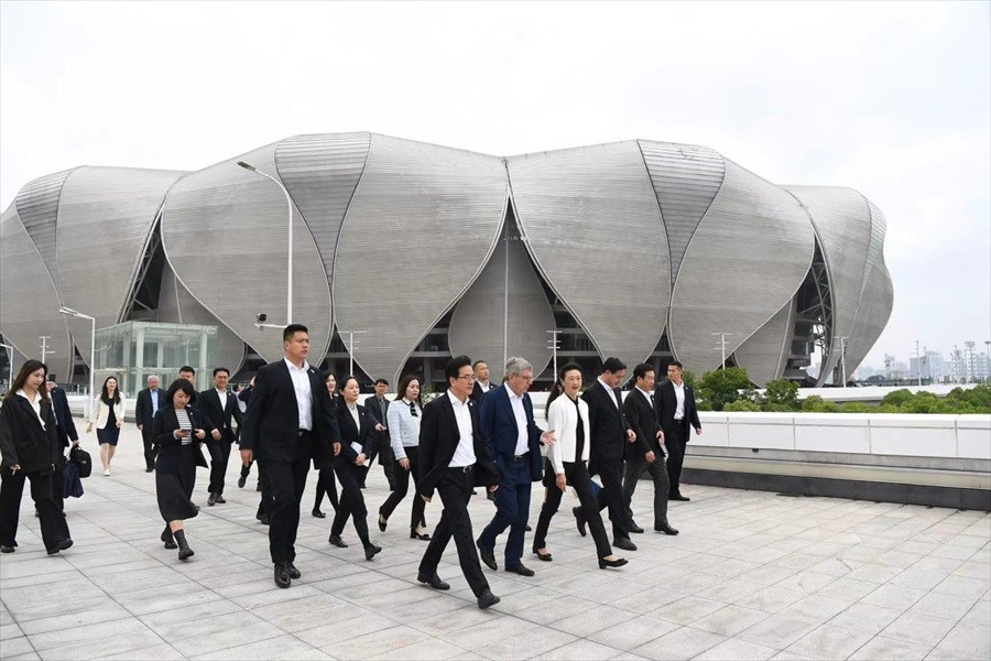The Big Lotus was among the venues visited by IOC President Thomas Bach during his time in the Chinese city ©Hangzhou 2022