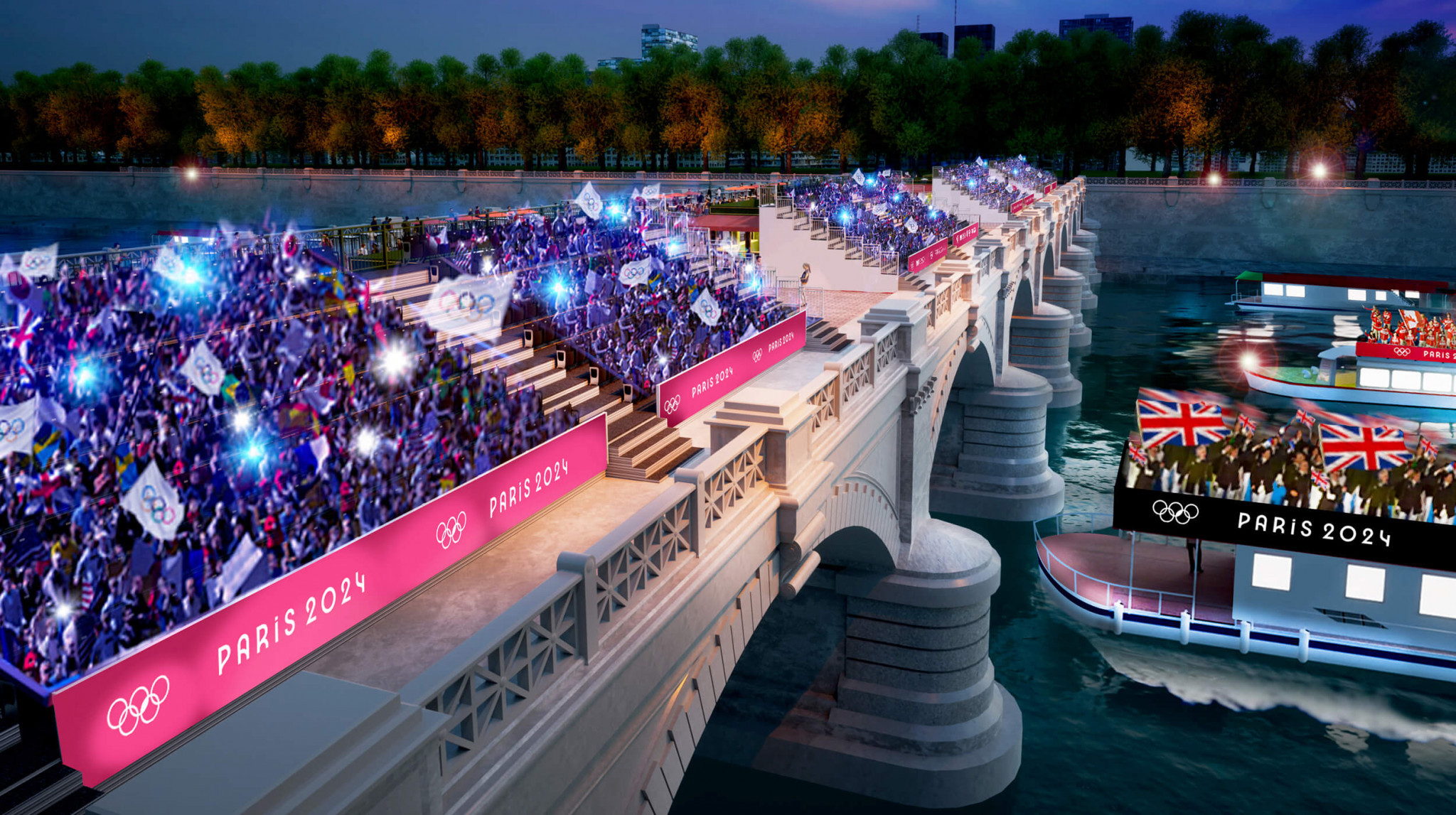 Premium tickets have been put on sale for hospitality areas on the bridges of the Seine during the Opening Ceremony ©Paris 2024