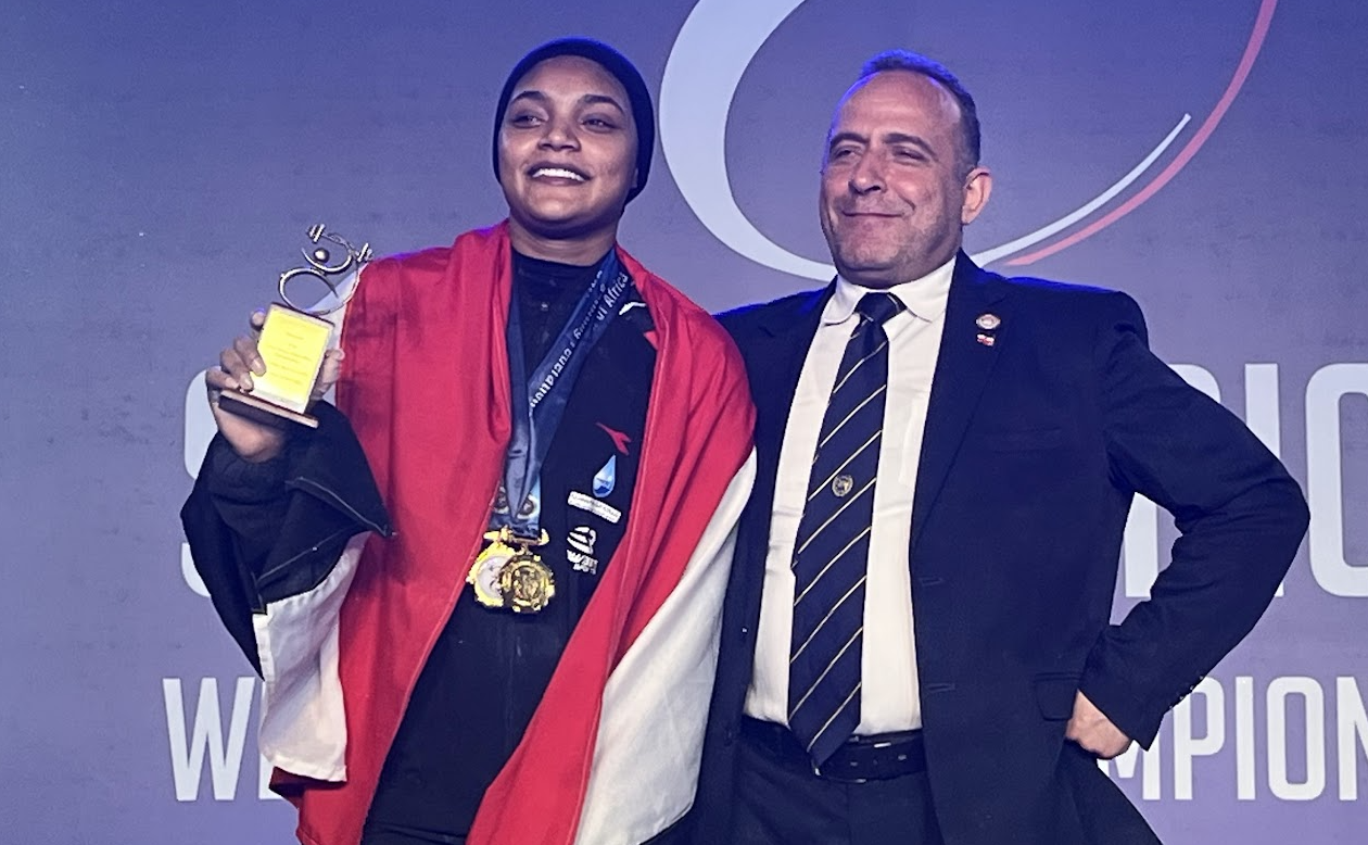 Neama Said from Egypt, left, finished well to be ranked just outside the top 10 in the Paris 2024 rankings ©ITG