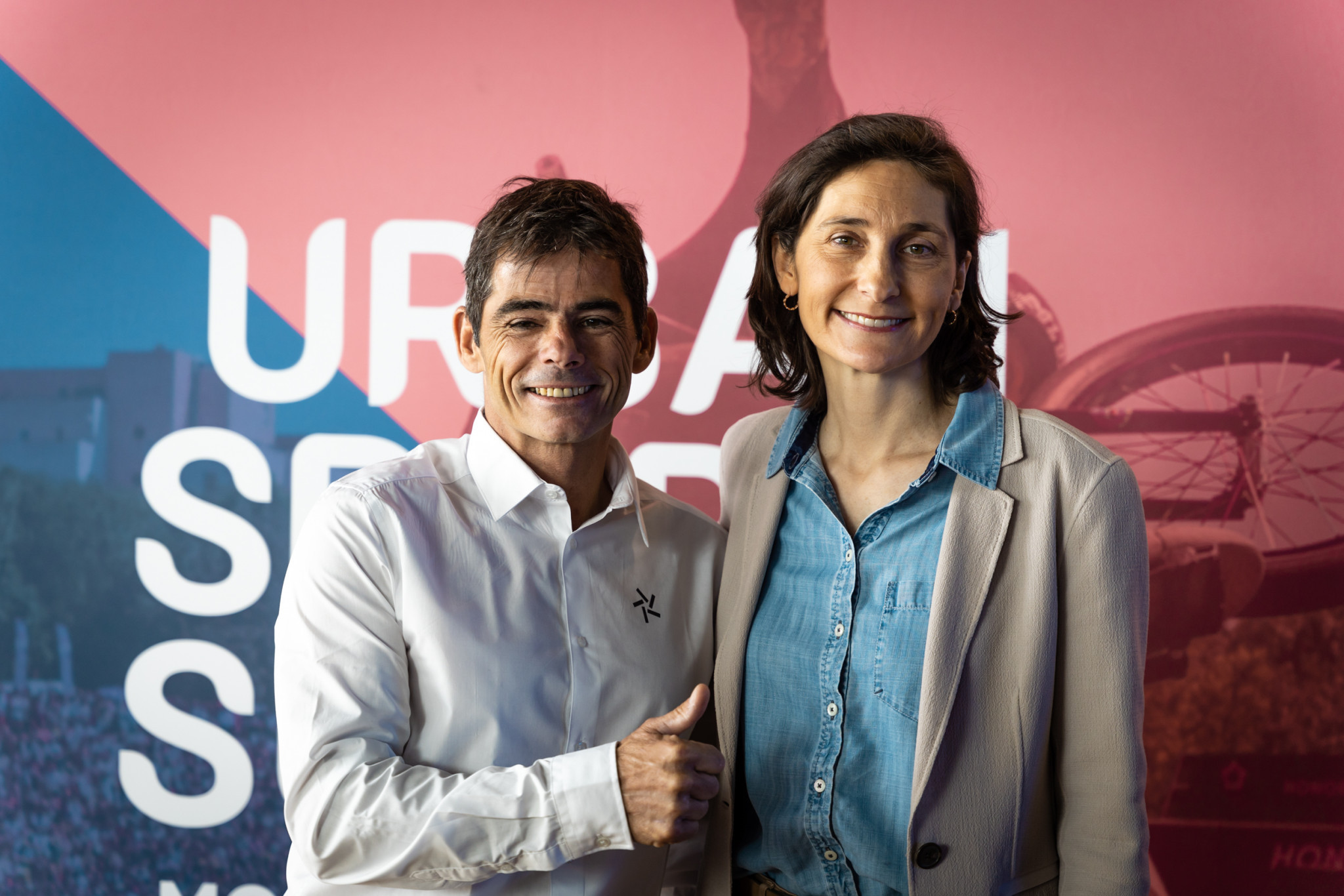 Amélie Oudéa-Castéra, right, is expecting young people to be enamoured with breaking at Paris 2024 ©Hurricane Group - Urban Sports Summit