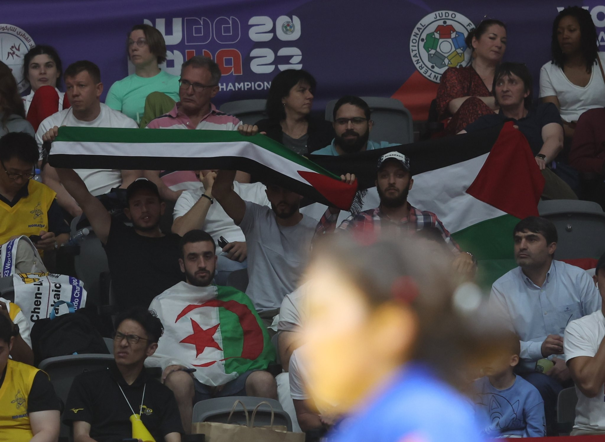 A political protest was held at the recent World Judo Championships when fans chanted 