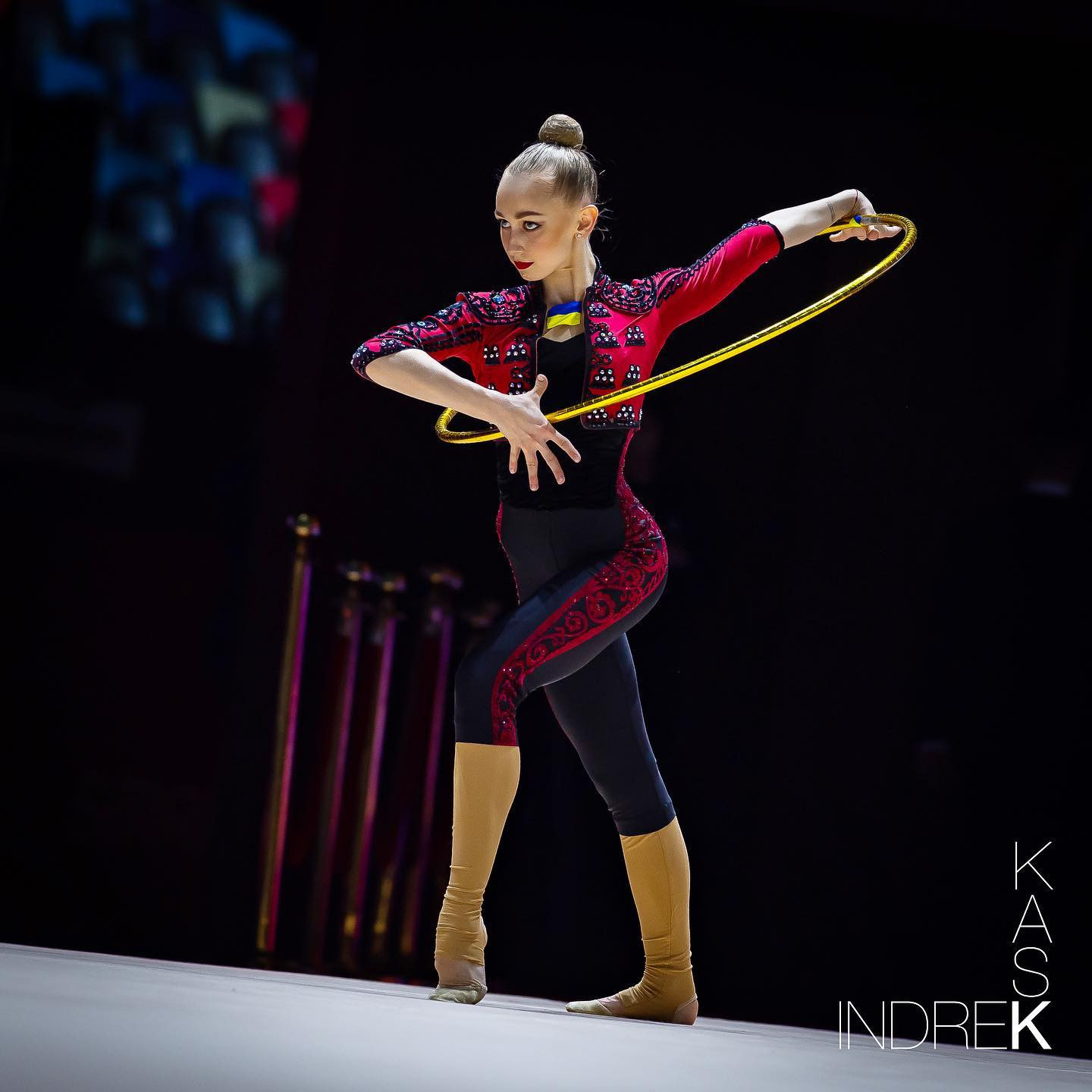 Viktoriia Onopriienko of Ukraine topped the hoop qualifiers with 33.650 points ©Ukrainian Gymnastics Federation