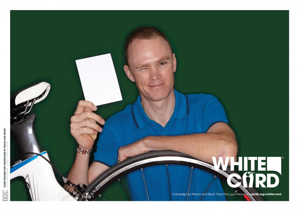 Twice Tour de France winner Chris Froome supports the White Card initiative 