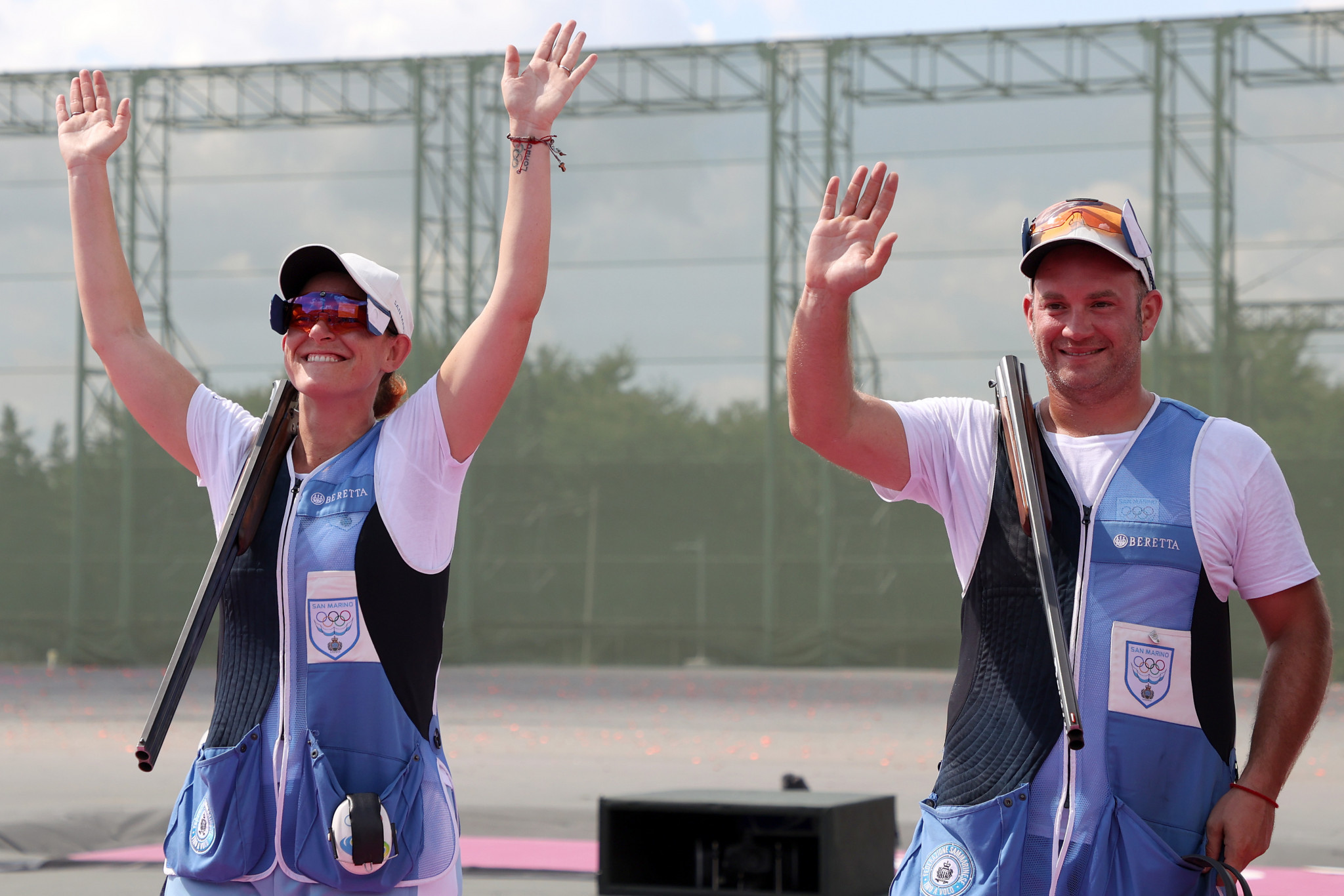 At Tokyo 2020, Alessandra Perilli and Gianmarco Berti won Olympic mixed trap silver for San Marino after first winning medals at the GSSE ©Getty Images