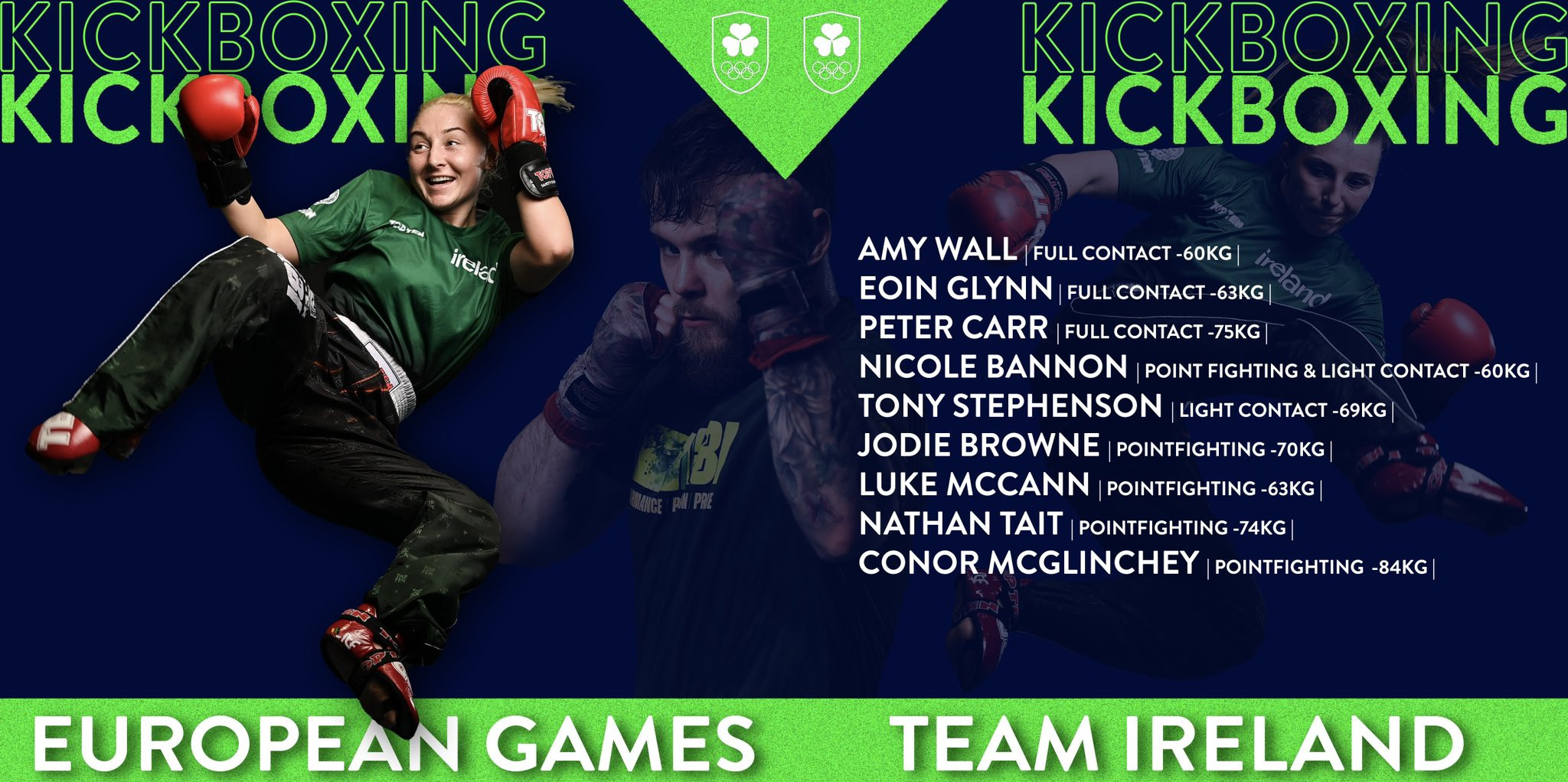 Ireland have named their kickboxing team for the 2023 European Games ©OFI