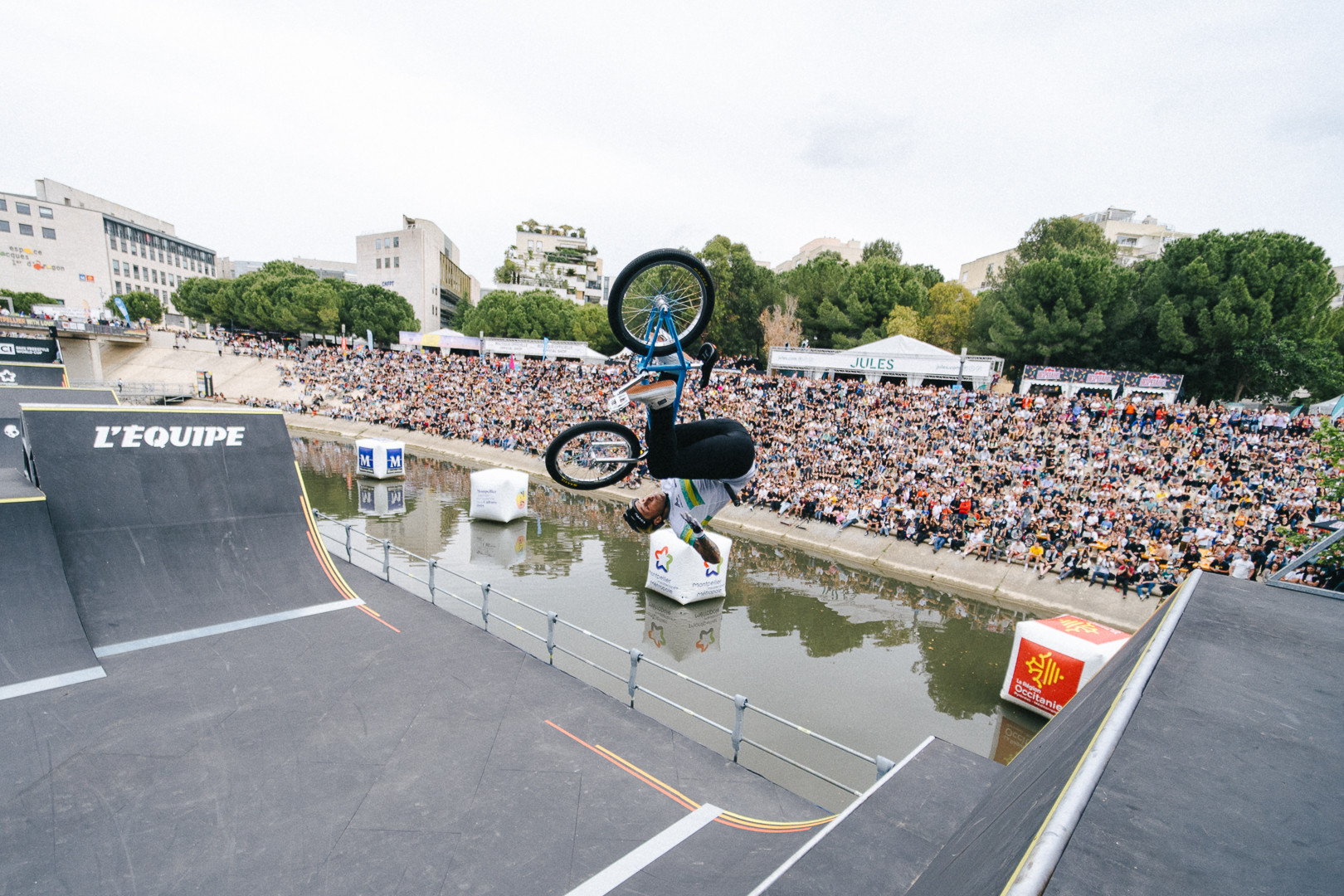 Australian Martin amassed 94.20 points to pip a 24-man field, with a triple tailwhip the highlight of his two runs ©Hurricane-FISE