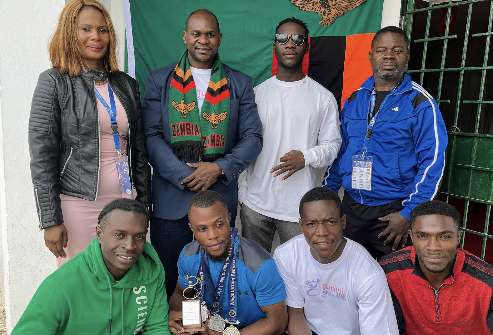 Zambia sent a larger than normal team to the African Championships but equipment is so scarce in the country that even trying on specialist weightlifting shoes for the first time was a novelty ©ITG 