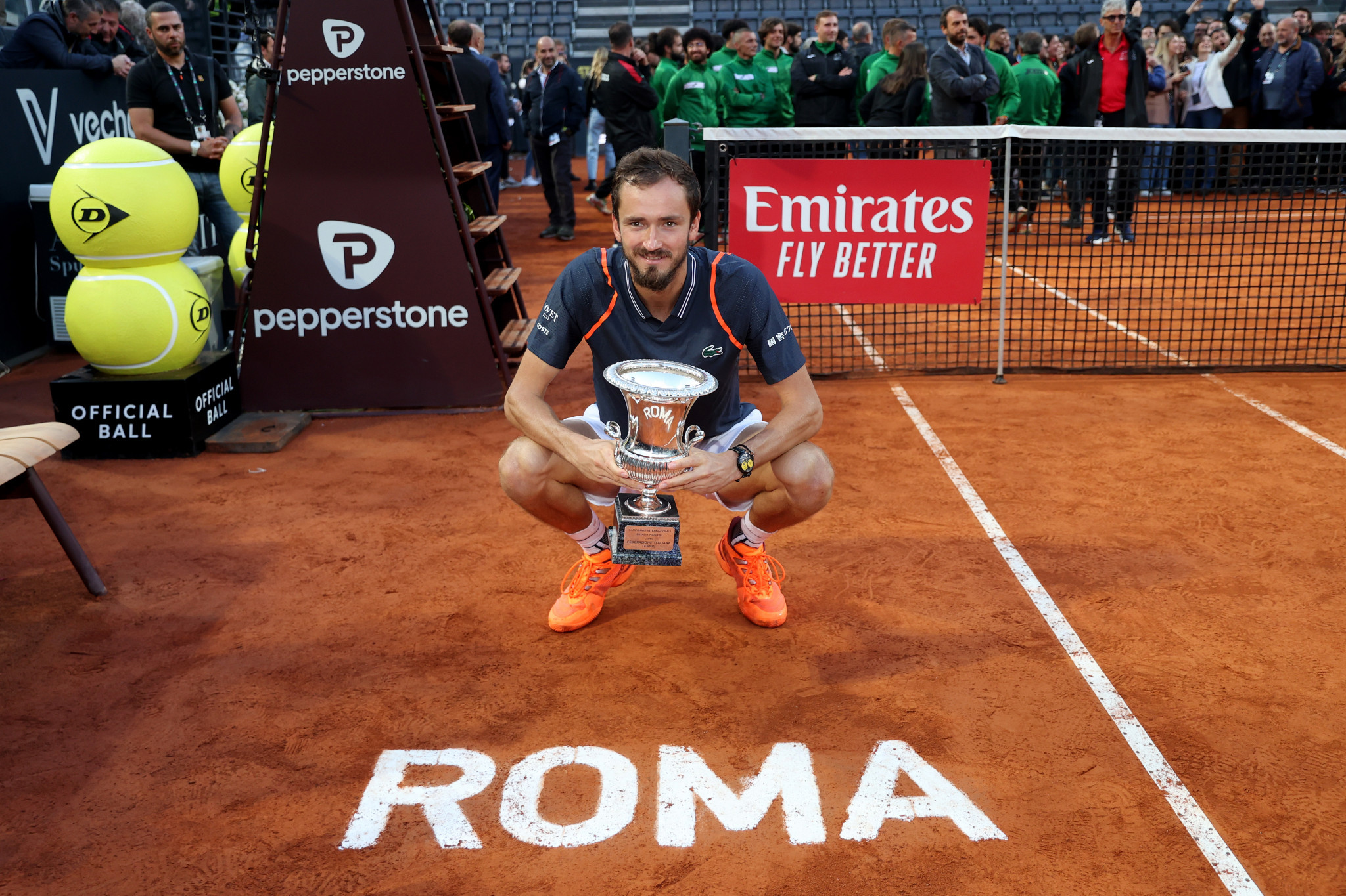 Russian neutral Daniil Medvedev, a former world number one, won his first ATP Masters 1000 tournament on clay in Rome ©Getty Images