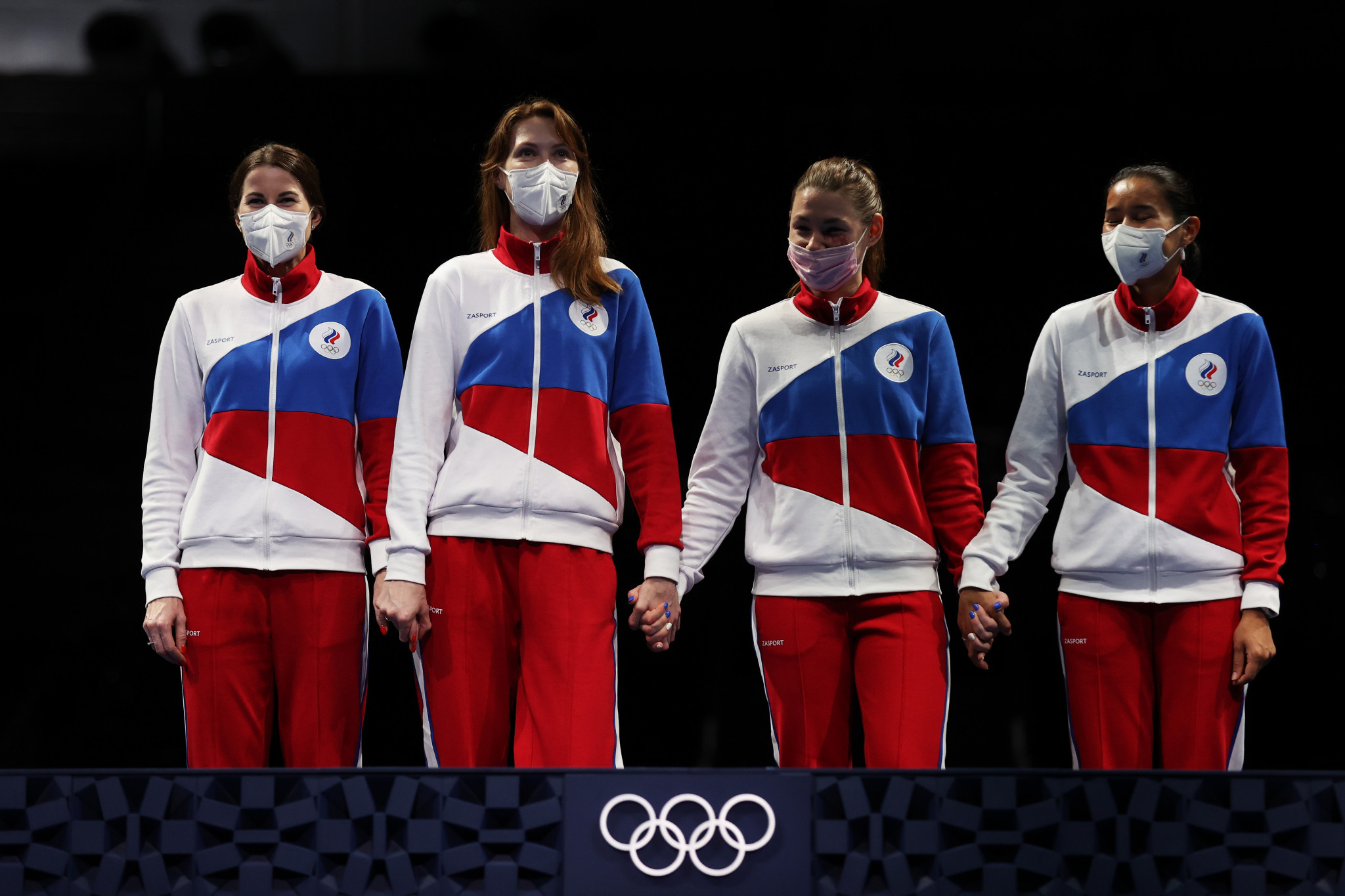 The four members of the Russian Olympic Committee's Tokyo 2020 women's team foil gold medal winning quartet have been rejected by the FIE to compete as neutrals at its events ©Getty Images