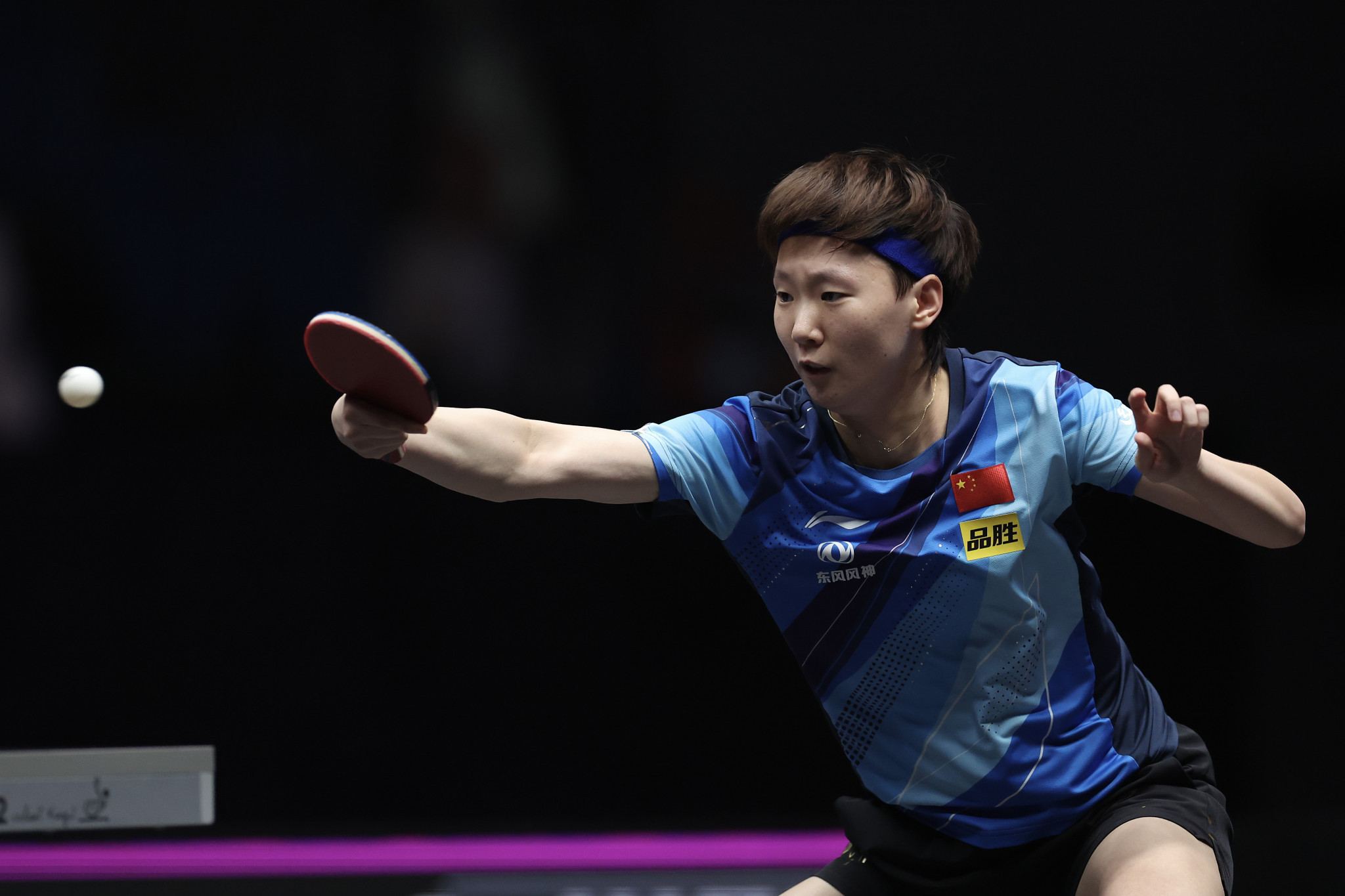 Chinese second seed Wang Manyu was pushed all the way by Hanna Haponova at the World Table Tennis Championships Finals in Durban ©Getty Images