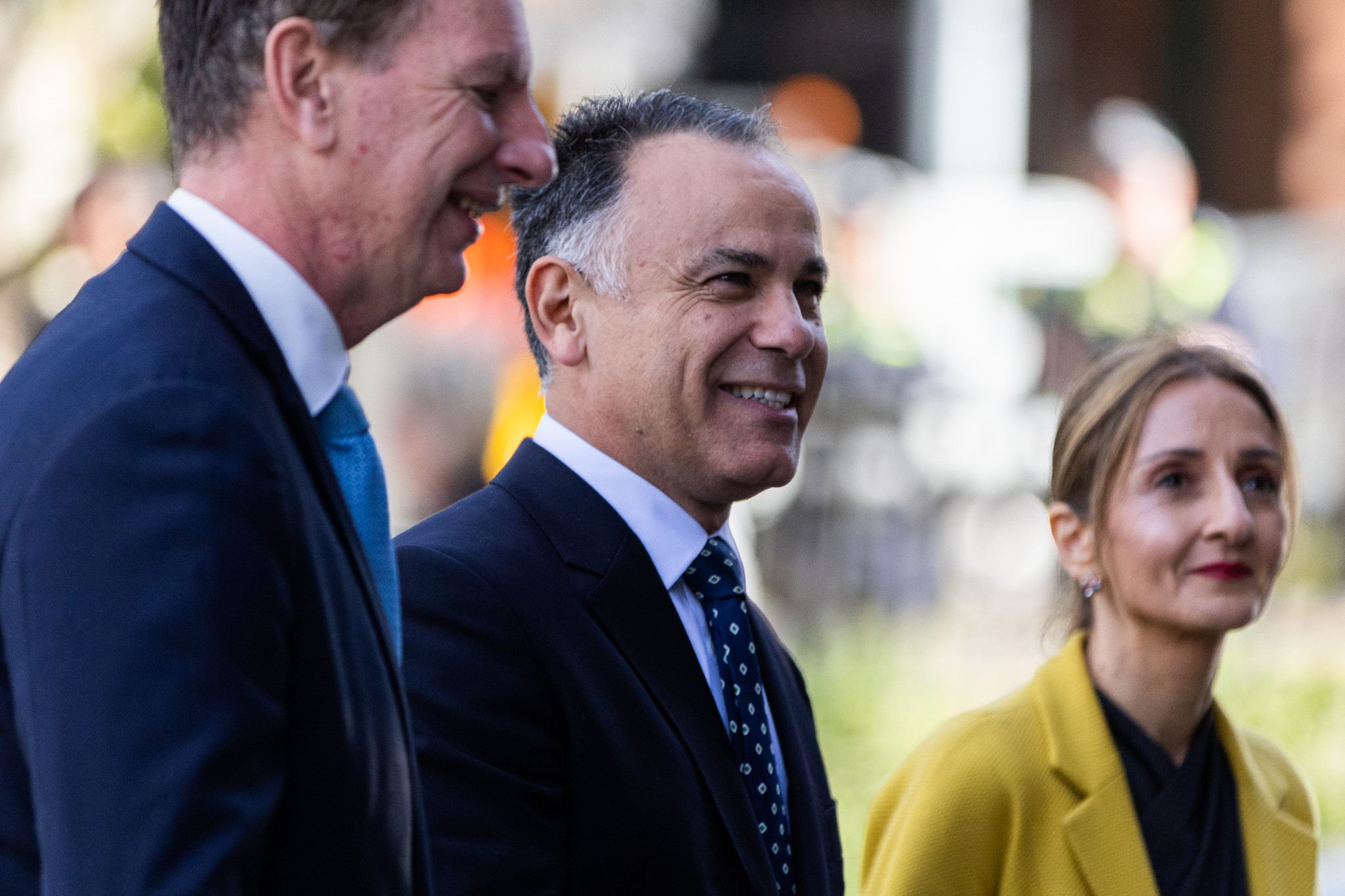 John Pesutto, centre, has called for greater clarity in regard to Victoria 2026's budget ©Getty Images