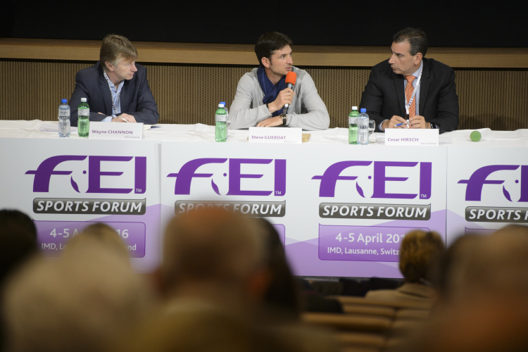 Olympic champion Steve Guerdat (centre) was among those to criticise the plans ©FEI/Richard Juilliart