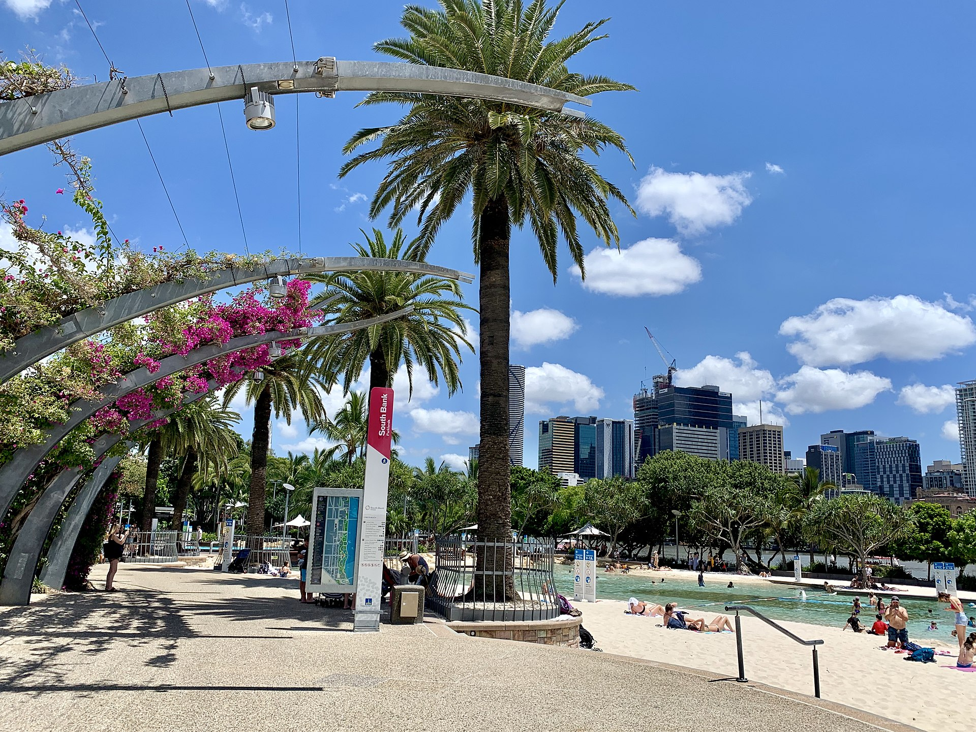 The South Bank Parklands, an idea born out of the World Expo 88, helped regenerate South Brisbane and Australian officials are hoping for a similar legacy from the 2032 Olympics ©Queensland Government