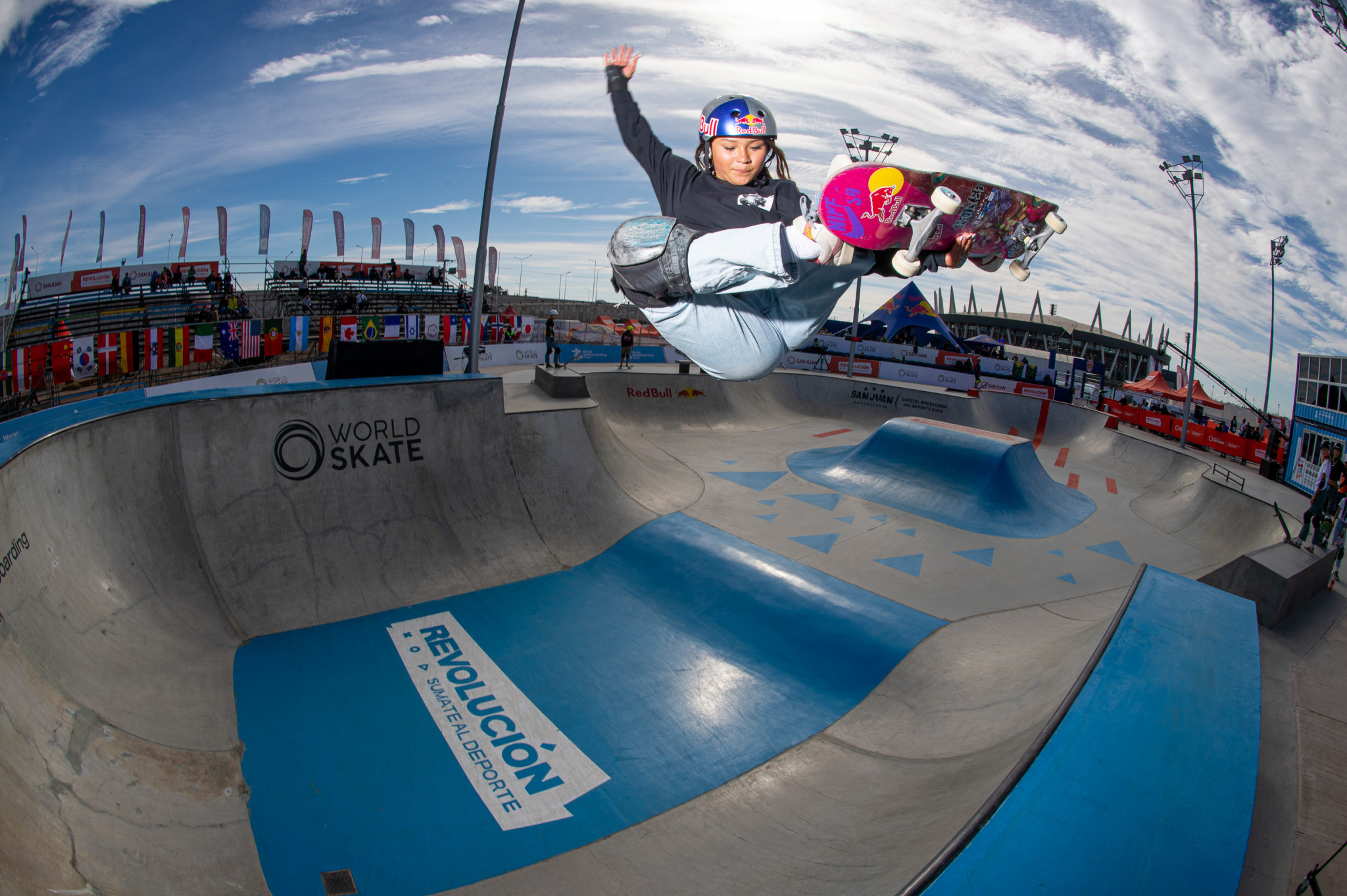 Britain's 14-year-old Sky Brown was in superb form again as she won the opening World Skateboarding Pro Tour event in San Juan ©Skateboard GB