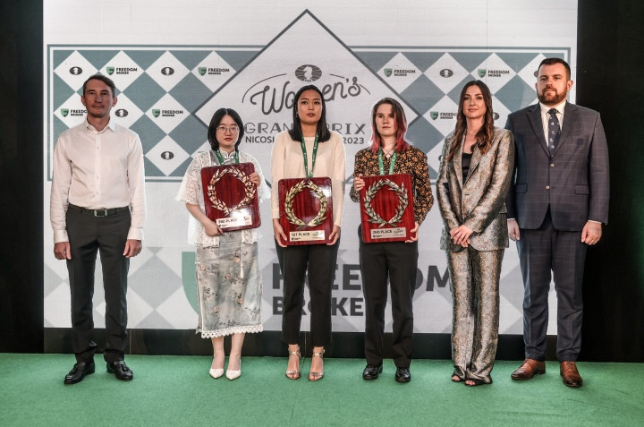 German underdog Dinara Wagner won the last leg of the Women's Grand Prix in Nicosia, but Russia's Kateryna Lagno lifted the overall title ©FIDE