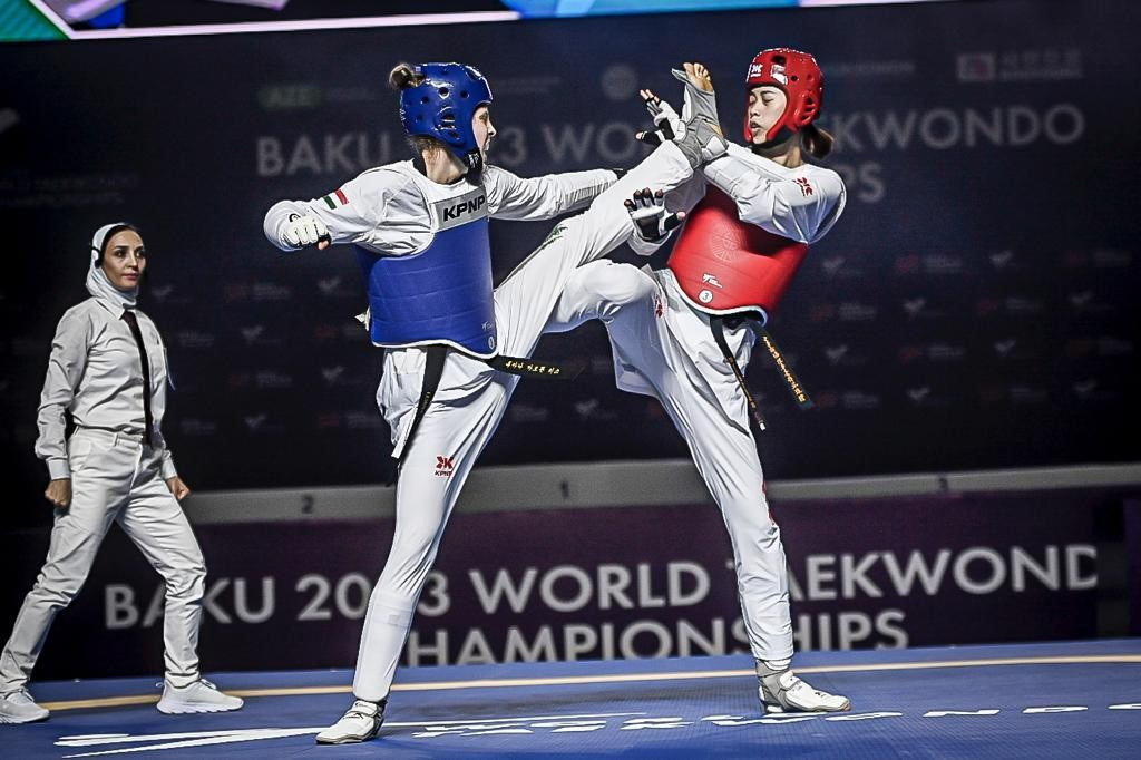 Success for Márton, centre, came on her senior World Championships debut at the age of 17 ©World Taekwondo