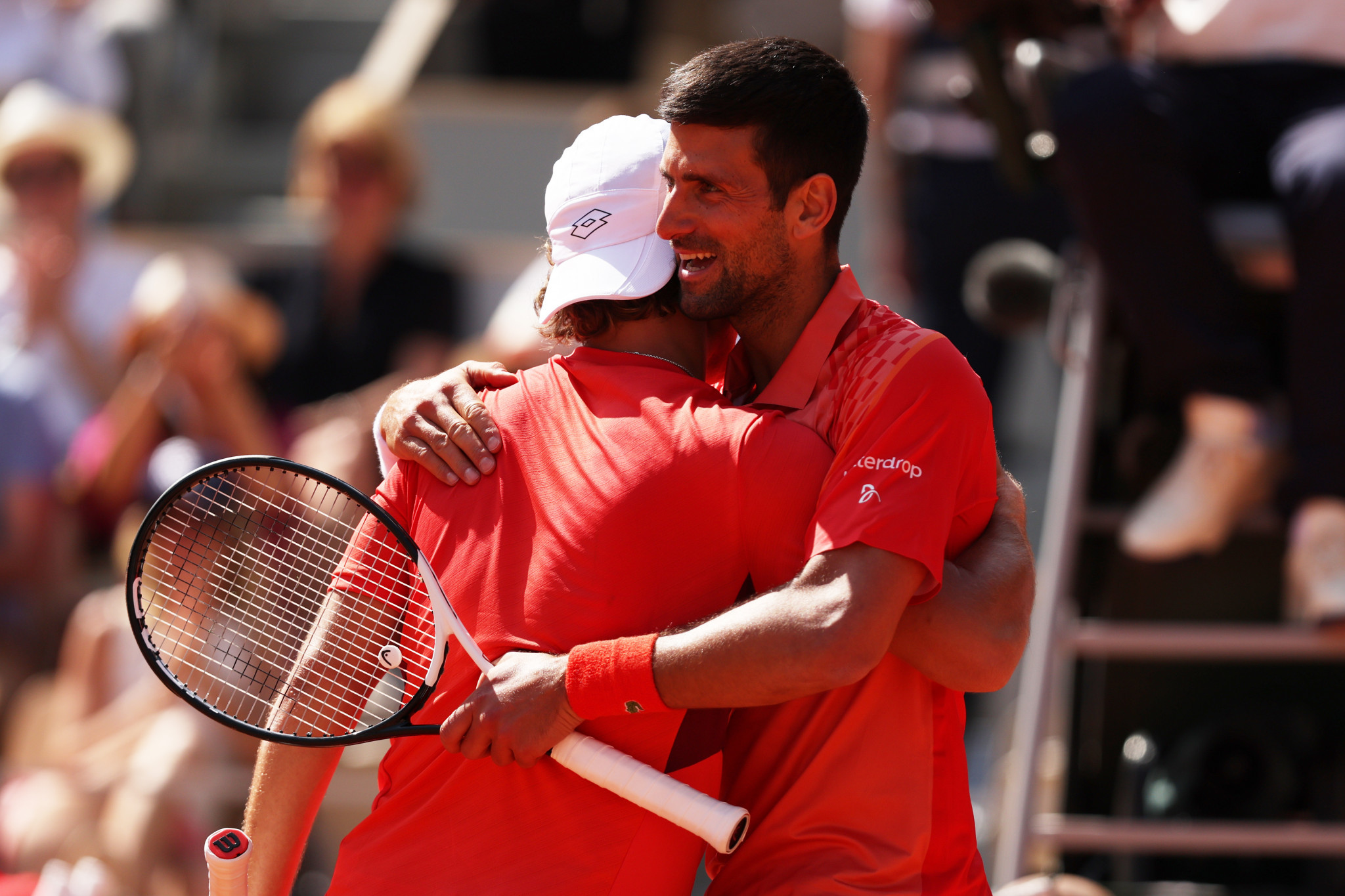 Novak Djokovic wrote his message about Kosovo after his first round match at the French Open ©Getty Images