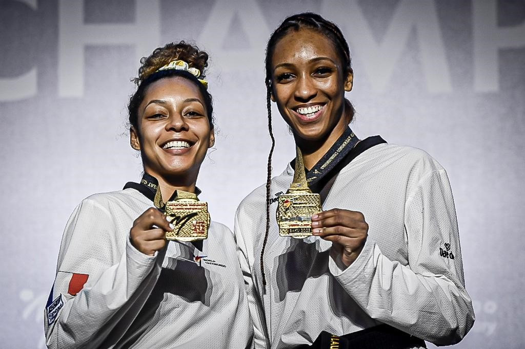 Magda Wiet-Hénin, left, and Althéa Laurin, right, both won gold medals for France in the women's under-67kg and under-73kg respectively ©World Taekwondo