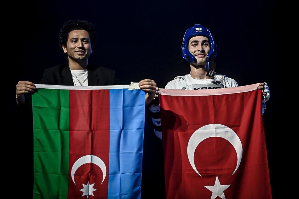 Reçber, right, claimed gold in Baku to add to his two European titles ©World Taekwondo