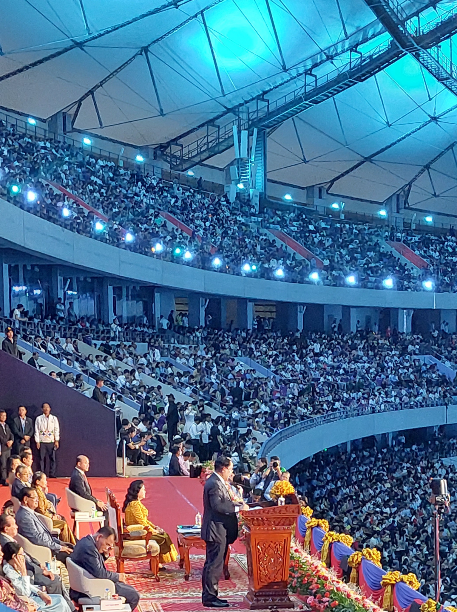 Cambodia's Prime Minister Prime Minister Hun Sen officially opened the ASEAN Para Games in front of a capacity 60,000 crowd at the Morodok Techo Stadium in  Phnom Penh ©APSF