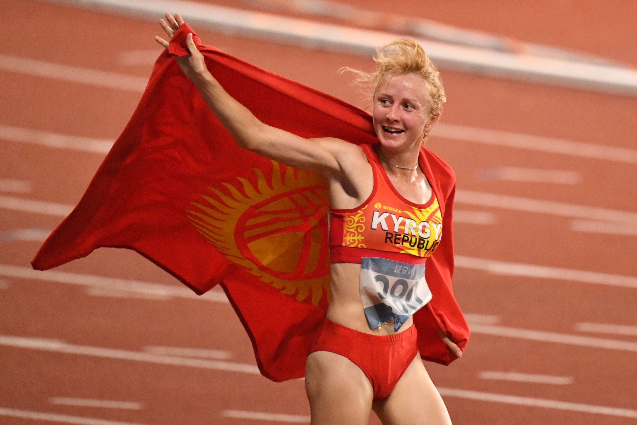 Darya Maslova was one of Kyrgyzstan's three record-breaking Asian Games gold medallists at Jakarta Palembang 2018, winning the women's 10,000m ©Getty Images