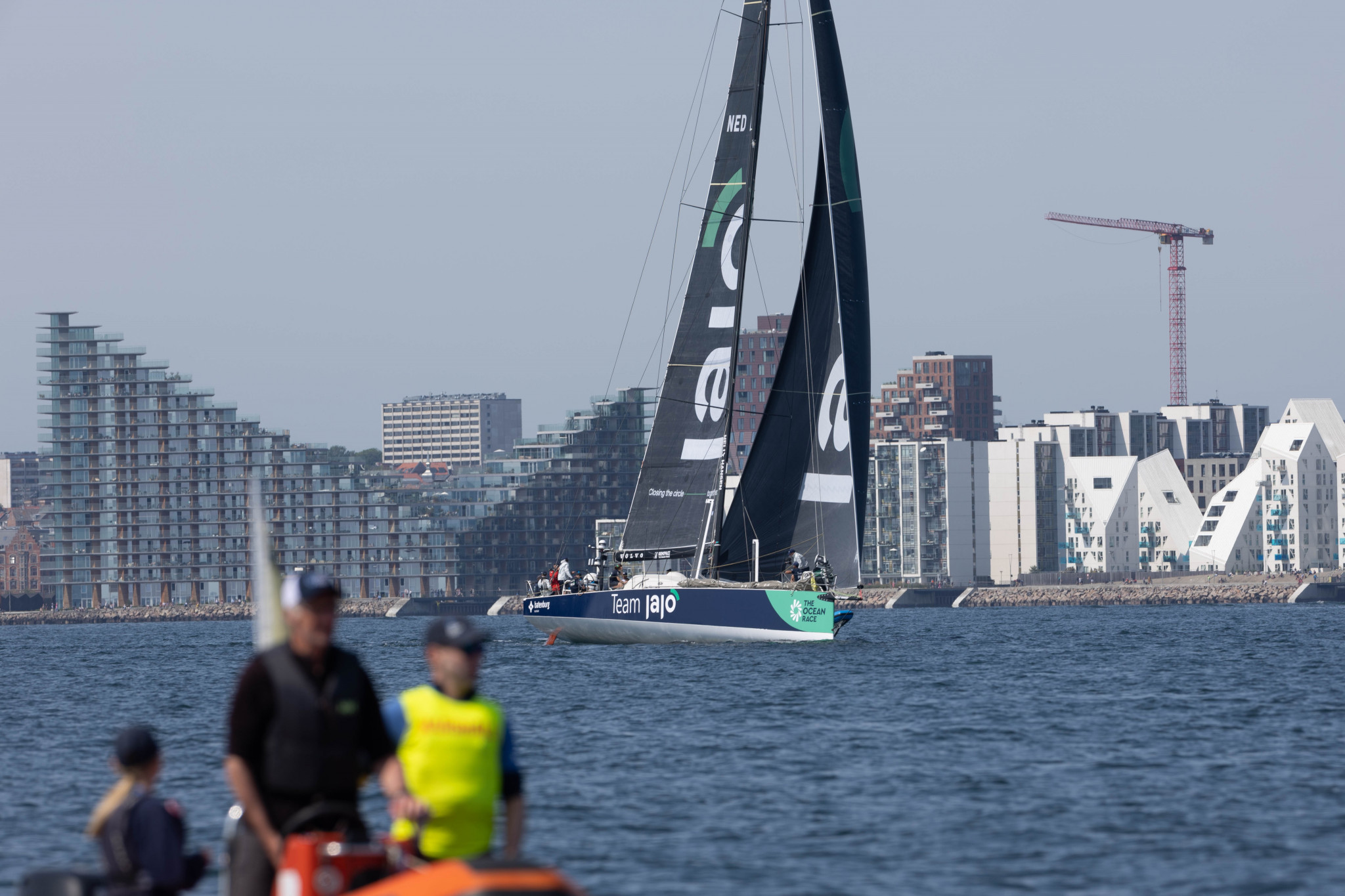 Team JAJO features Olympians in Nicholas Heiner and Martin Kirketerp as they competed in the VO65 in-port race in Aarhus ©Peter Broegger