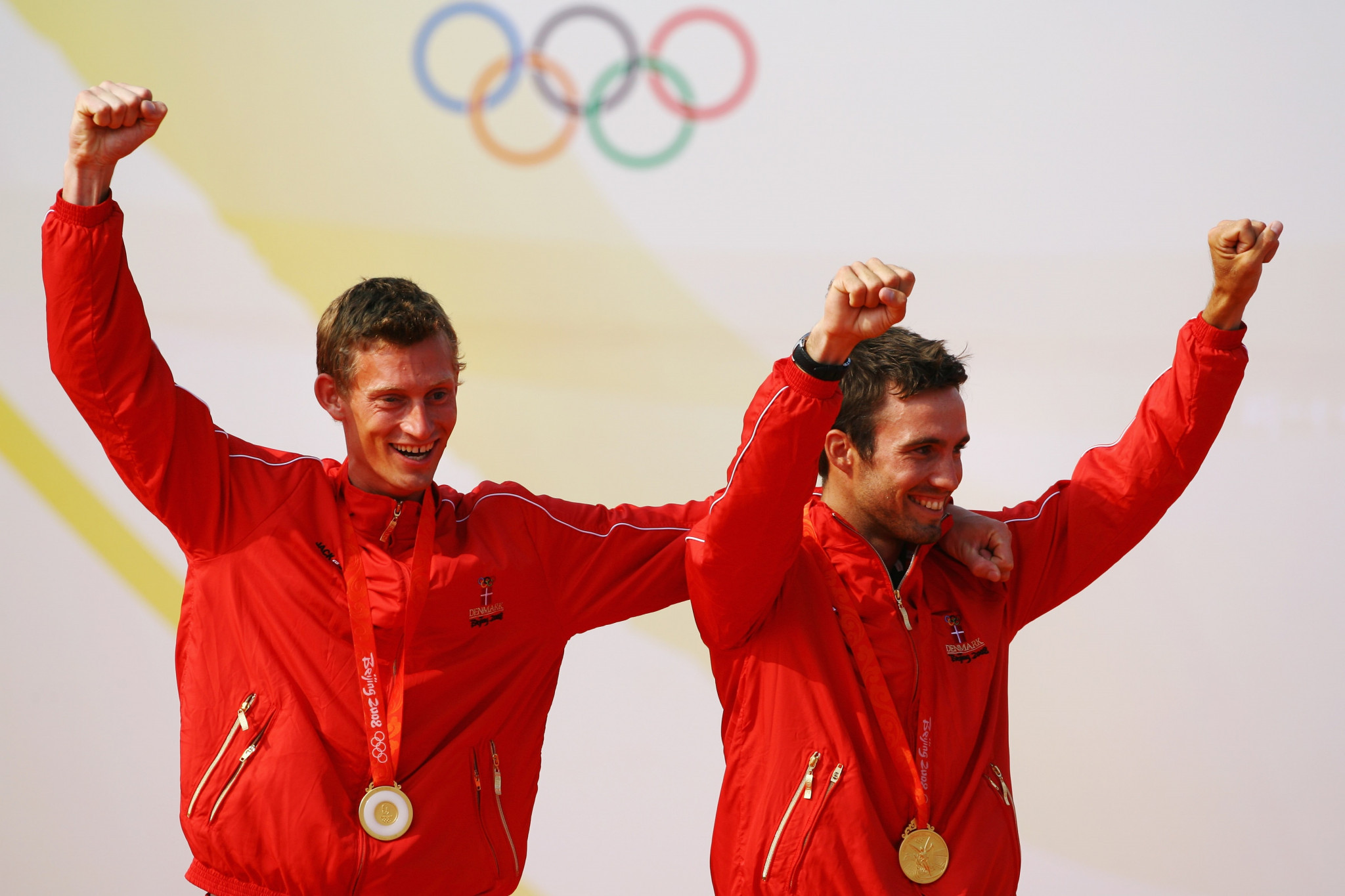 Martin Kirketerp, left, looks back with fondness of the gold medal he won alongside Jonas Warrer at Beijing 2008 but insisted it was important the sport move forward with the times ©Getty Images