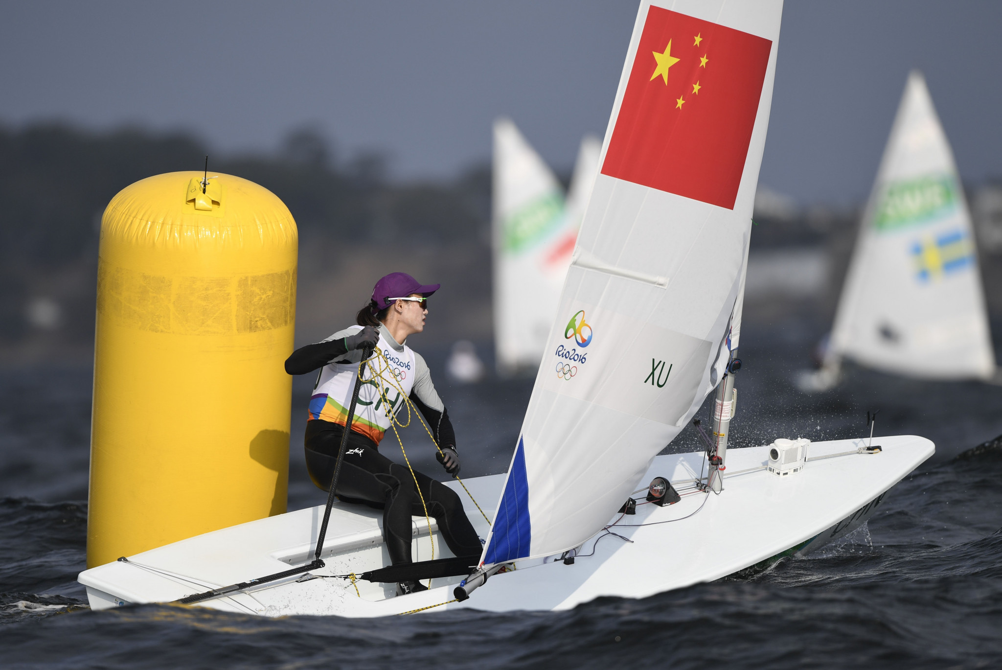 Chinese Olympic sailing champion Xu Lijia is a reporter and presenter on The Ocean Race show in China ©Getty Images