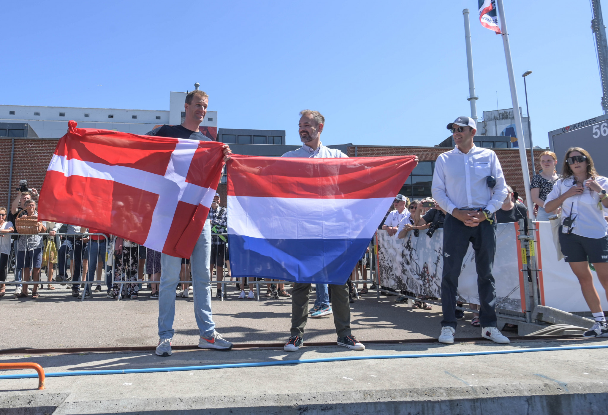 Officials from Denmark and The Netherlands took part in the handover ceremony ©The Ocean Race