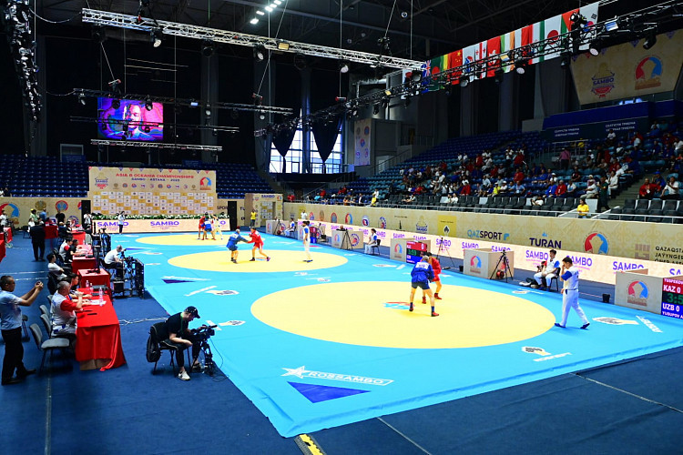 Kazakhstan enjoy second successful day at home Asia and Oceania Sambo Championships