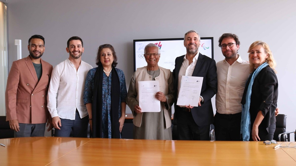Nobel Peace Prize winner Yunus signs MoU for Milan Cortina 2026 legacy project