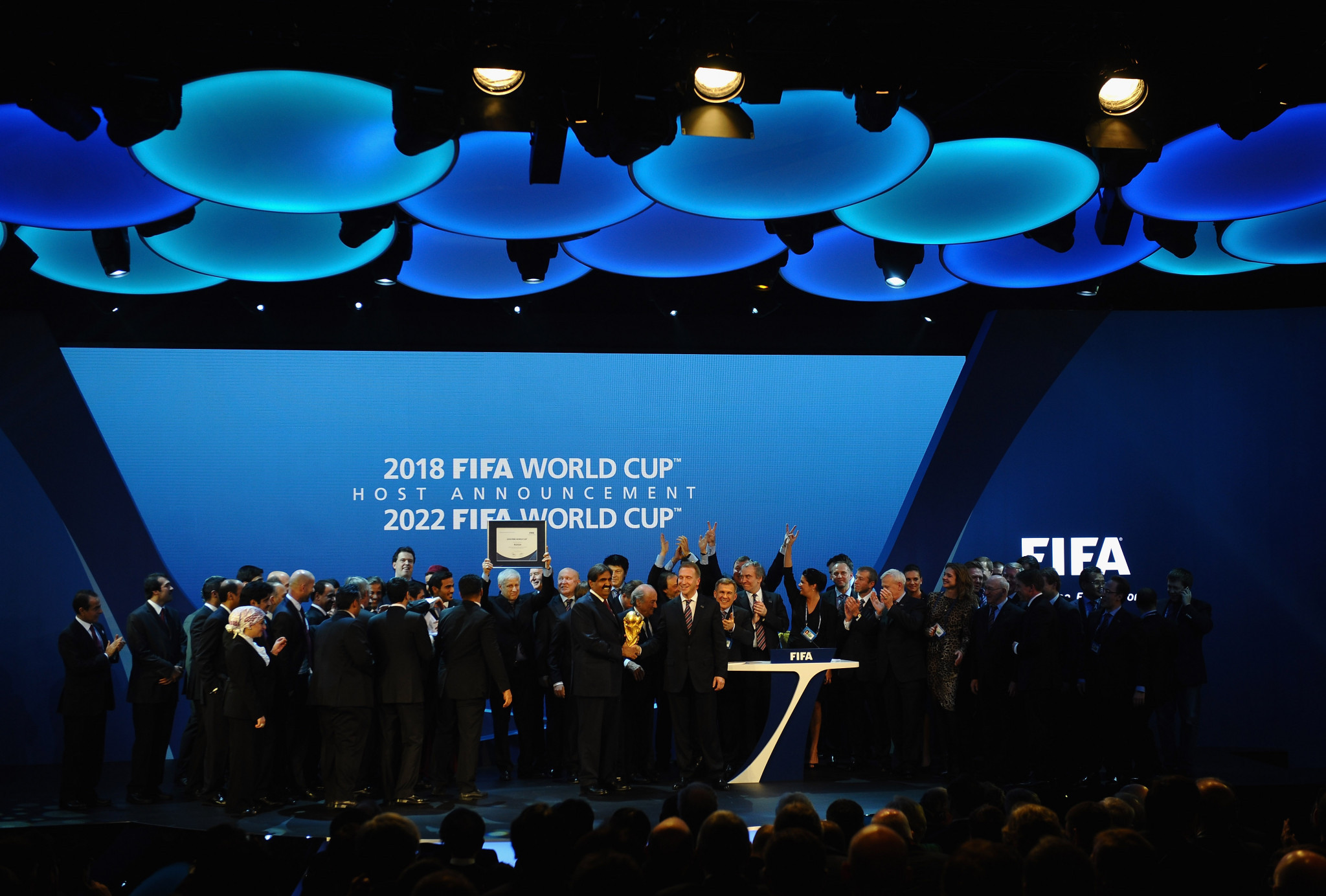 Russia and Qatar were awarded the 2018 and 2022 FIFA World Cups in an acrimonious double award in 2010 ©Getty Images 