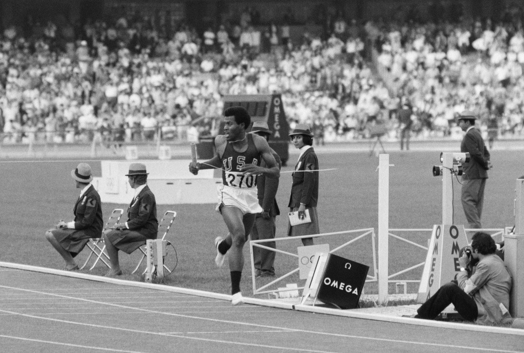 The US team set a world record time which stood for nearly 20 years in the men's 4x400m relay race at Mexico City 1968 ©Getty Images