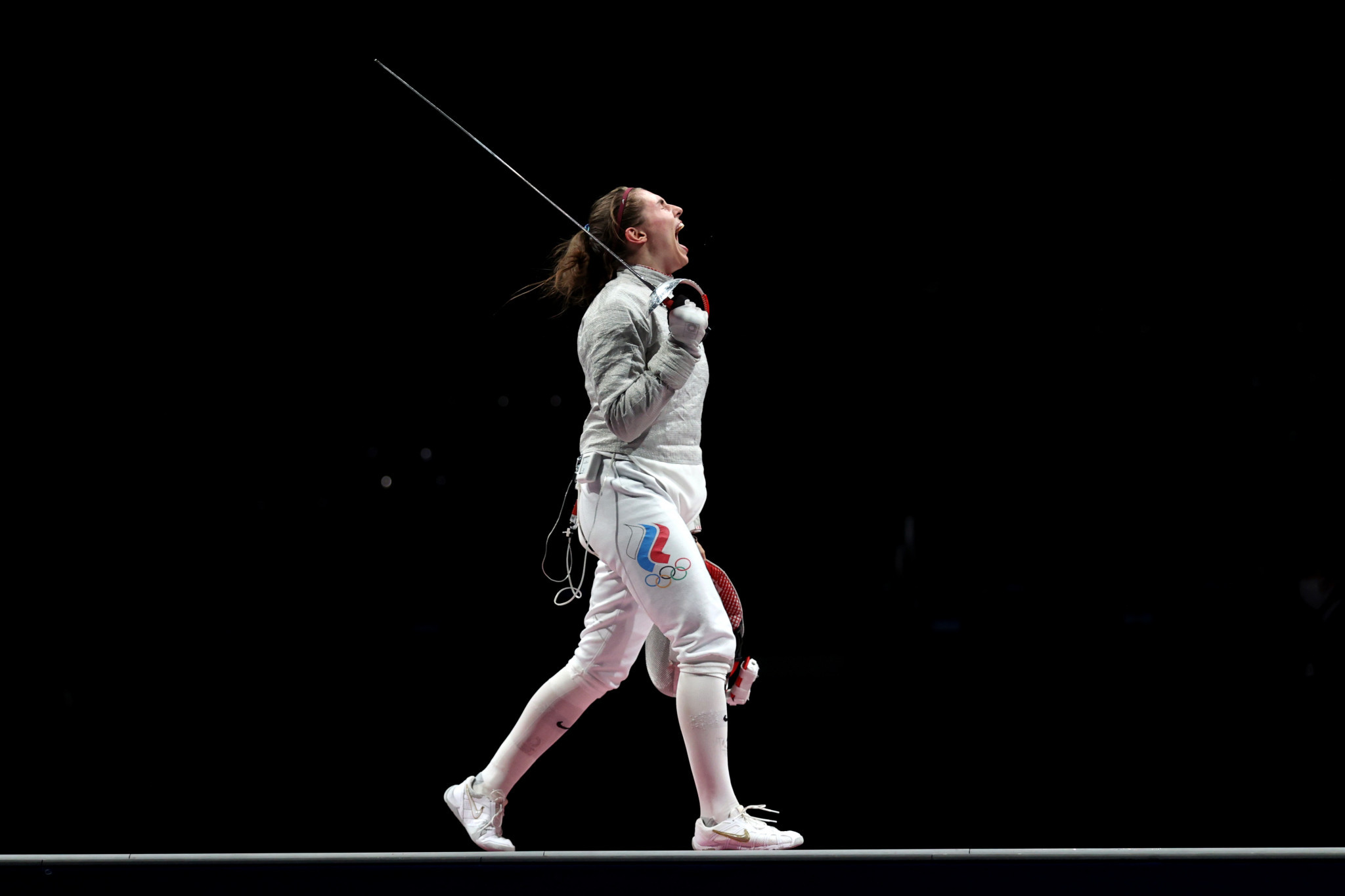 Olympic individual and team sabre gold medallist Sofia Pozdniakova is banned from competing because of her affiliation with the Russian armed forces ©Getty Images